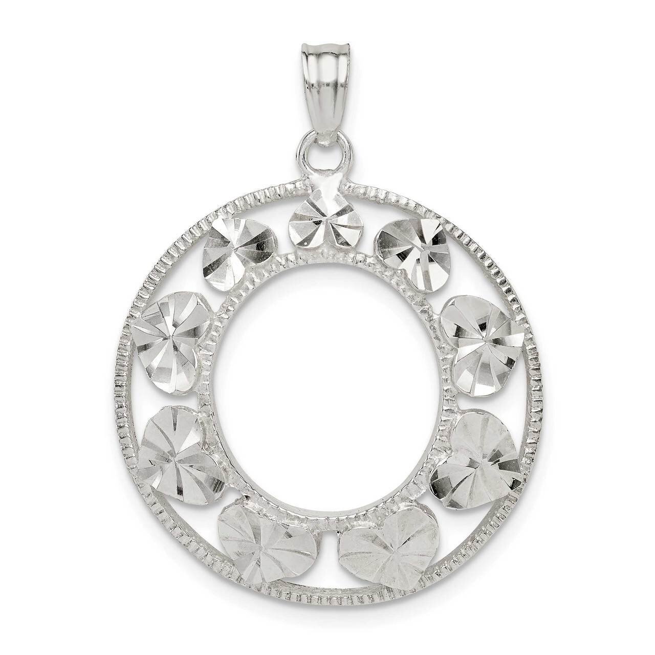 Heart Pendant Sterling Silver Diamond-cut QP5147, MPN: QP5147, 886774097503