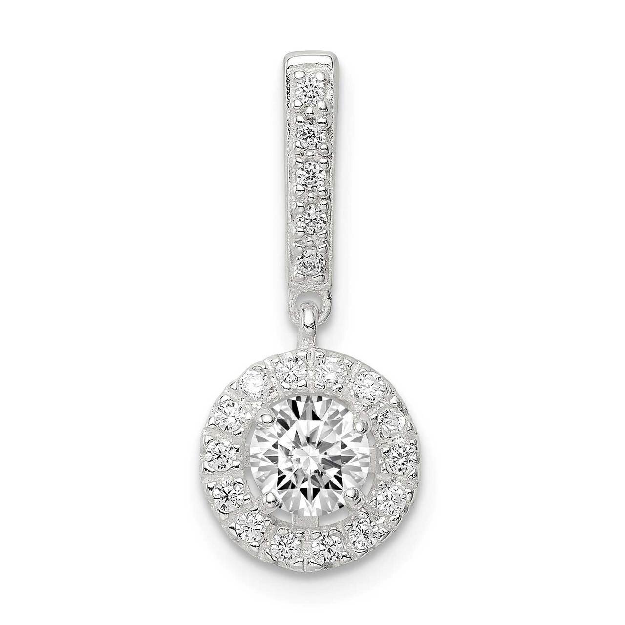 Halo Dangle Pendant Sterling Silver CZ Diamond QP5165, MPN: QP5165, 883957350523