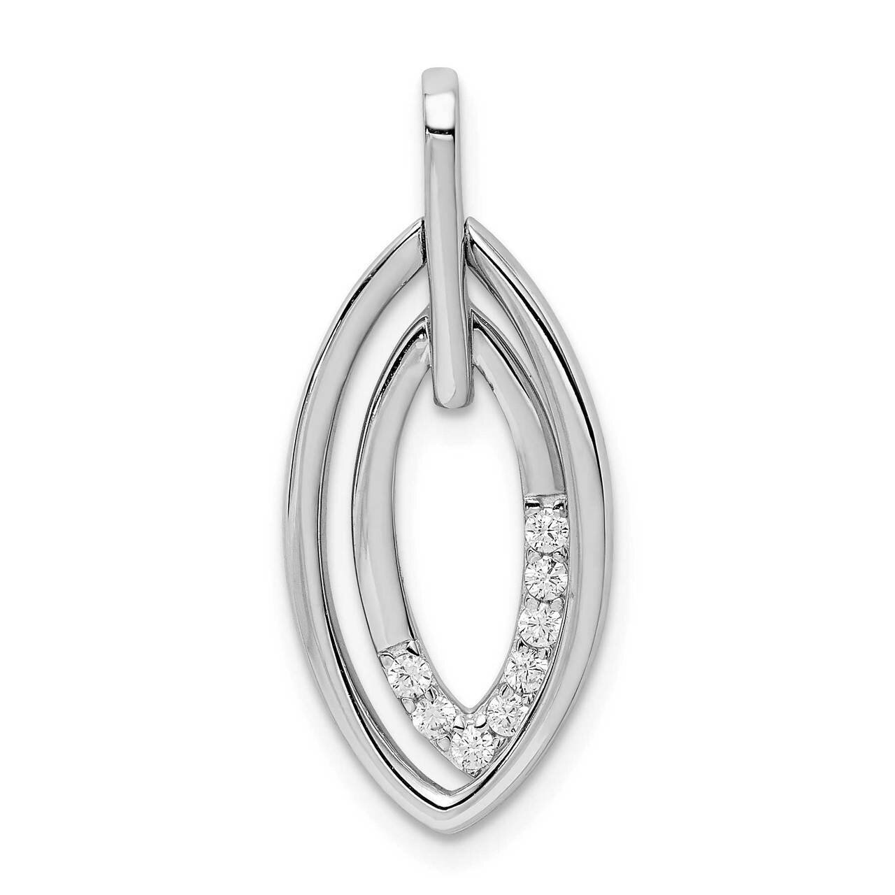 Moveable Double Leaf CZ Diamond Slide Sterling Silver Rhodium-plated QP5172, MPN: QP5172, 886774033…