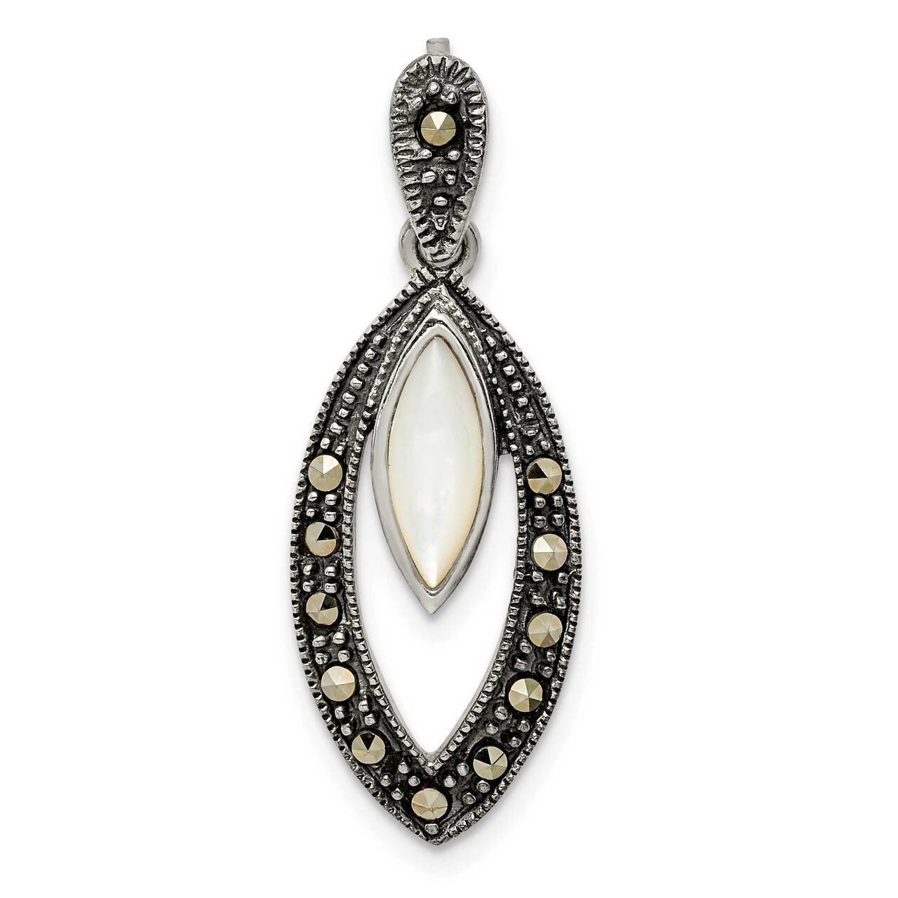 Marcasite & Mother of Pearl Pendant Sterling Silver QP5191