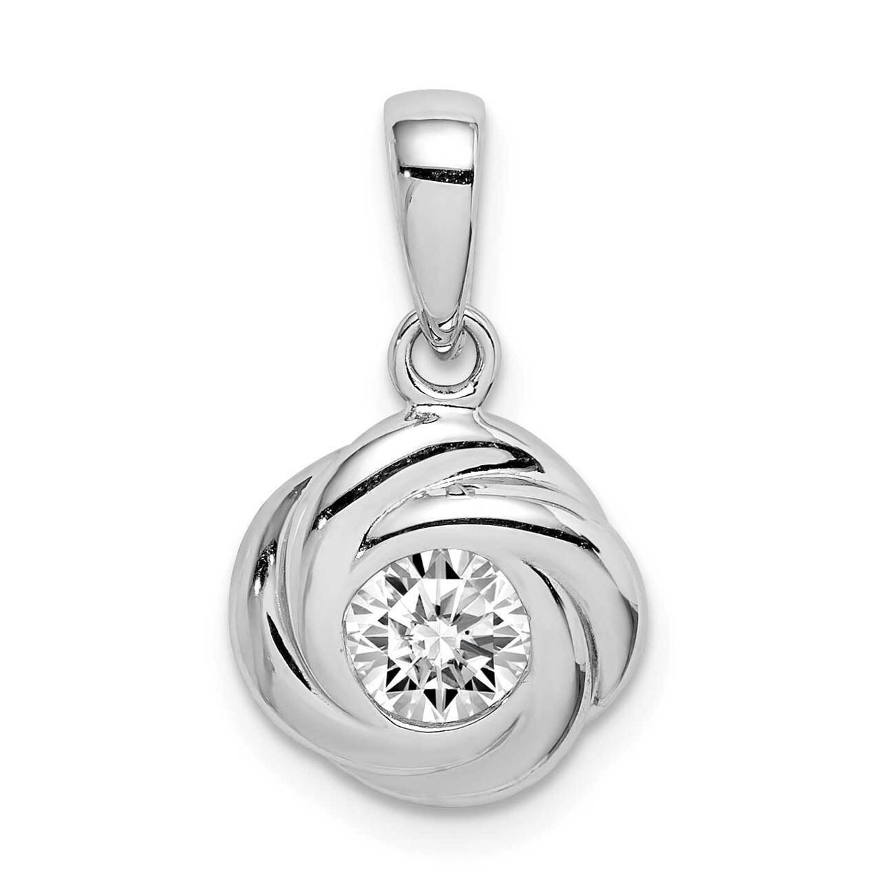 Pendant Sterling Silver Rhodium Plated CZ Diamond QP5283, MPN: QP5283, 886774036588