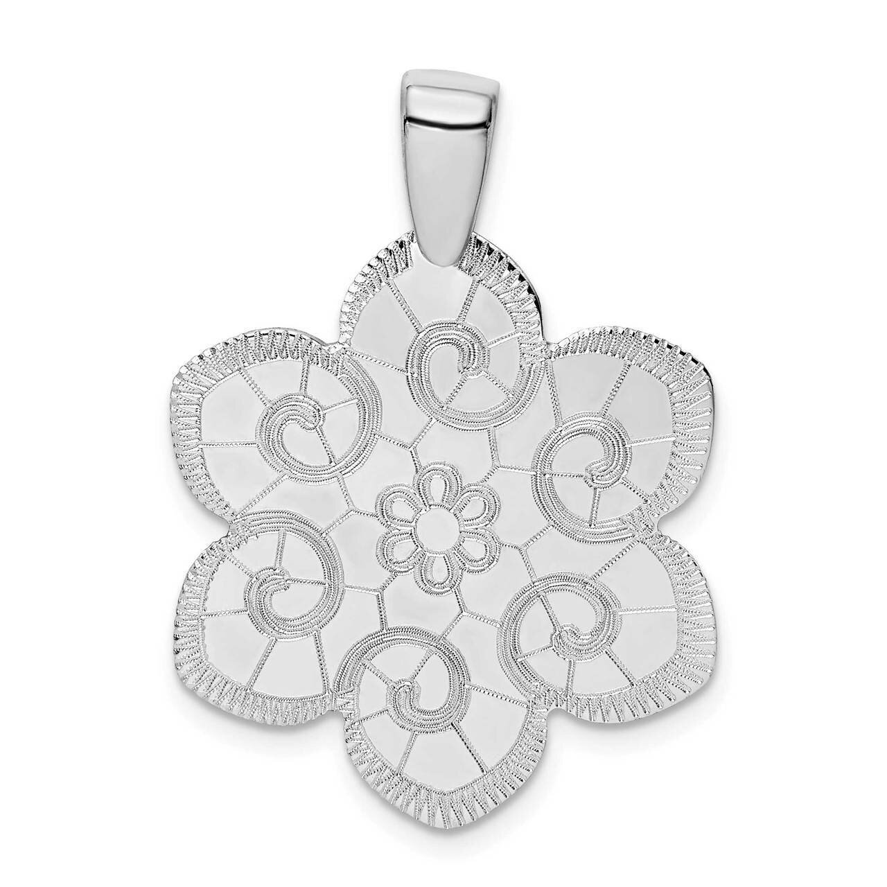 Flower Pendant Sterling Silver Rhodium-plated QP5289