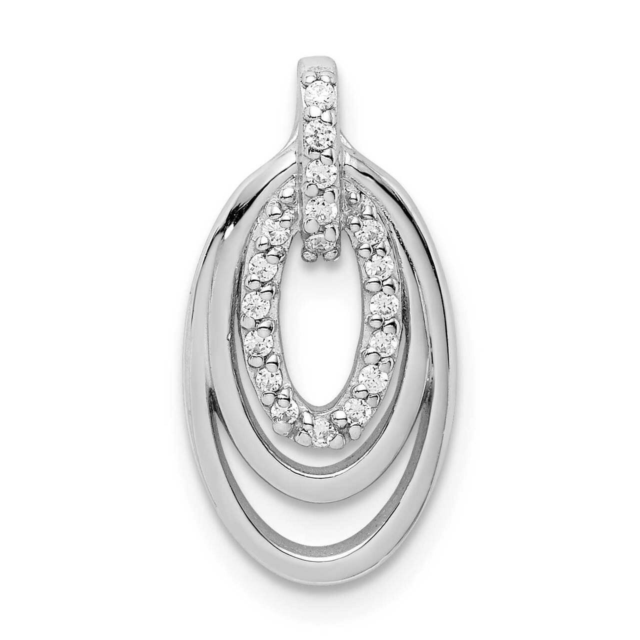 3-Oval Chain Slide Sterling Silver Rhodium-plated CZ Diamond QP5295