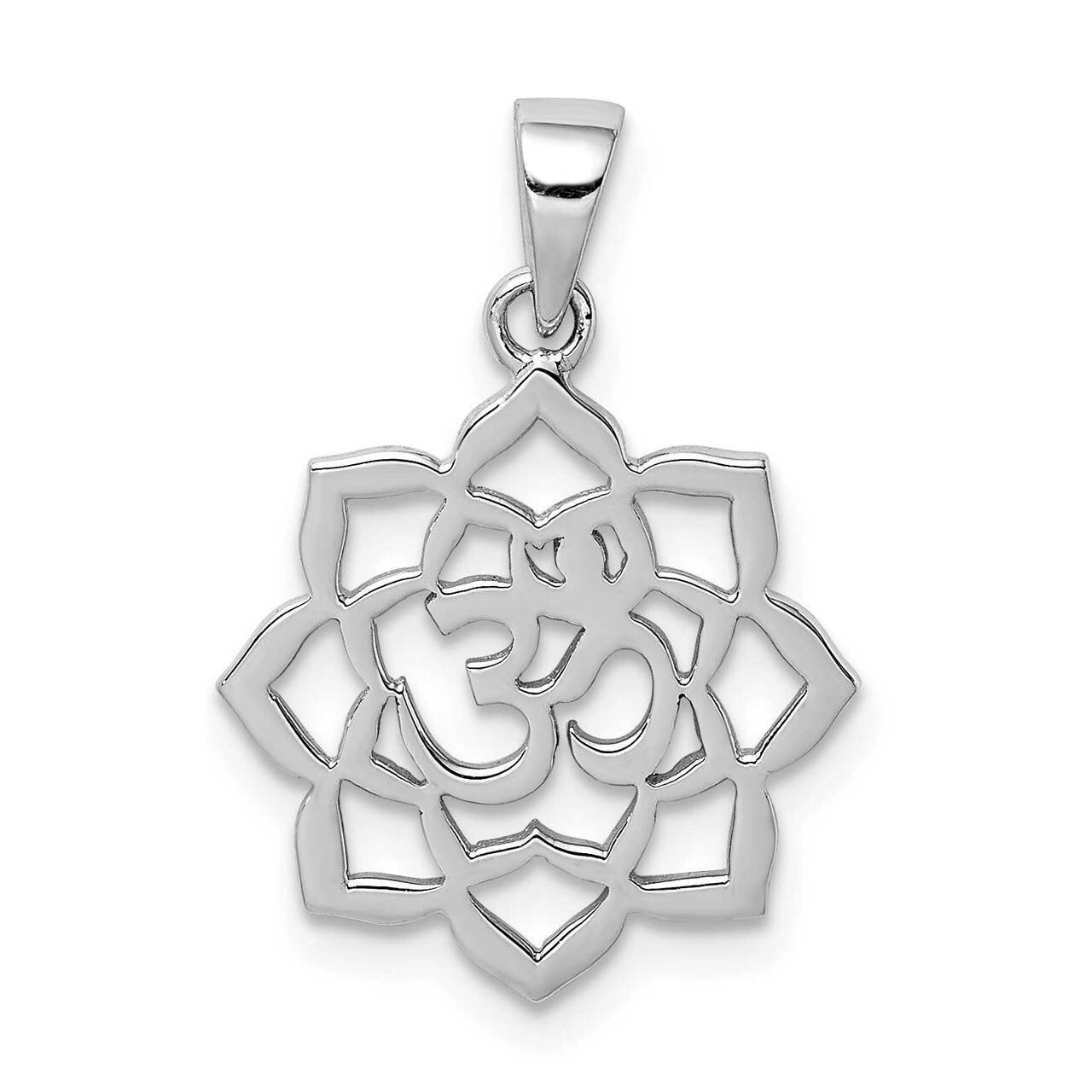 Lotus with Om Center Pendant Sterling Silver Rhodium-plated QP5299, MPN: QP5299, 886774116389