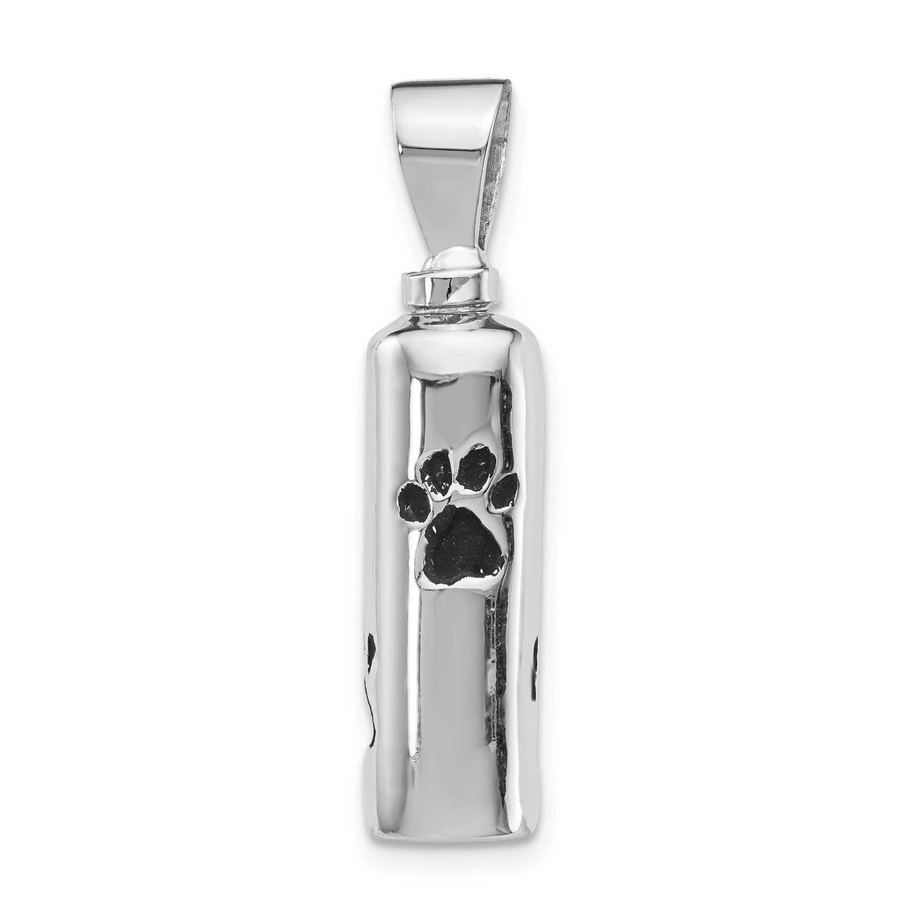 Enameled Paw Prints Ash Holder Pendant Sterling Silver Rhodium-plated QP5323