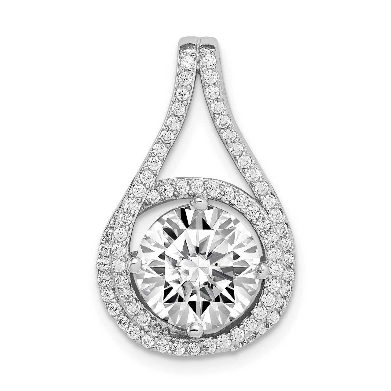 Slide Sterling Silver Rhodium Plated CZ Diamond QP5341, MPN: QP5341, 886774002781