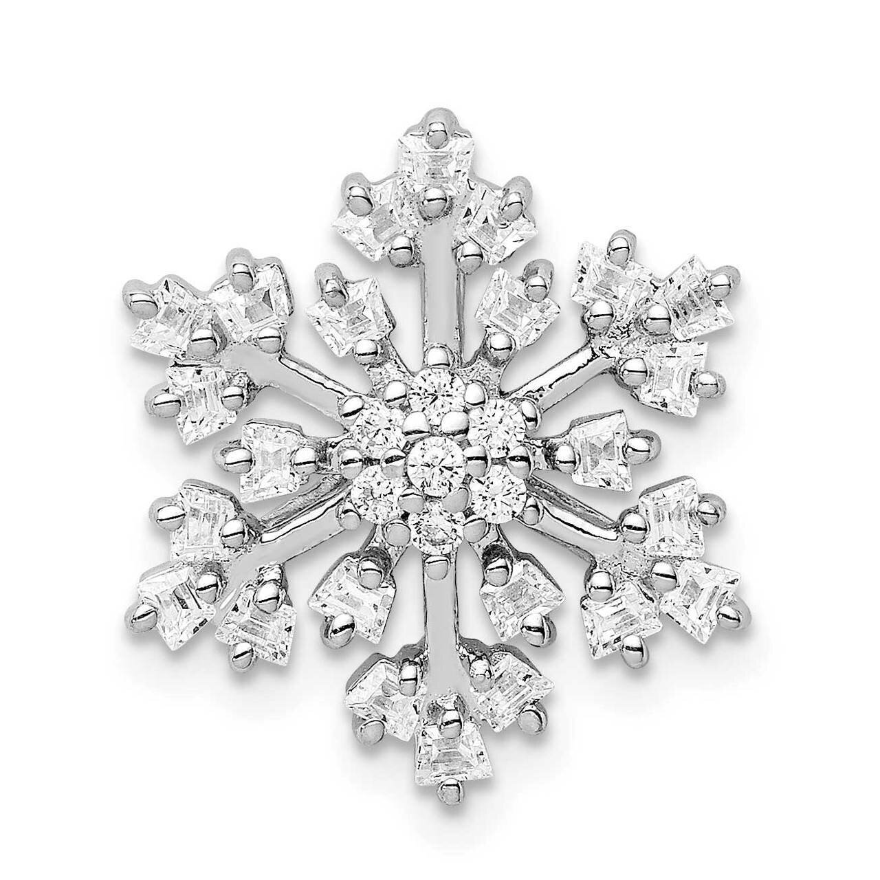 Snowflake Chain Slide Sterling Silver Rhodium-plated CZ Diamond QP5358