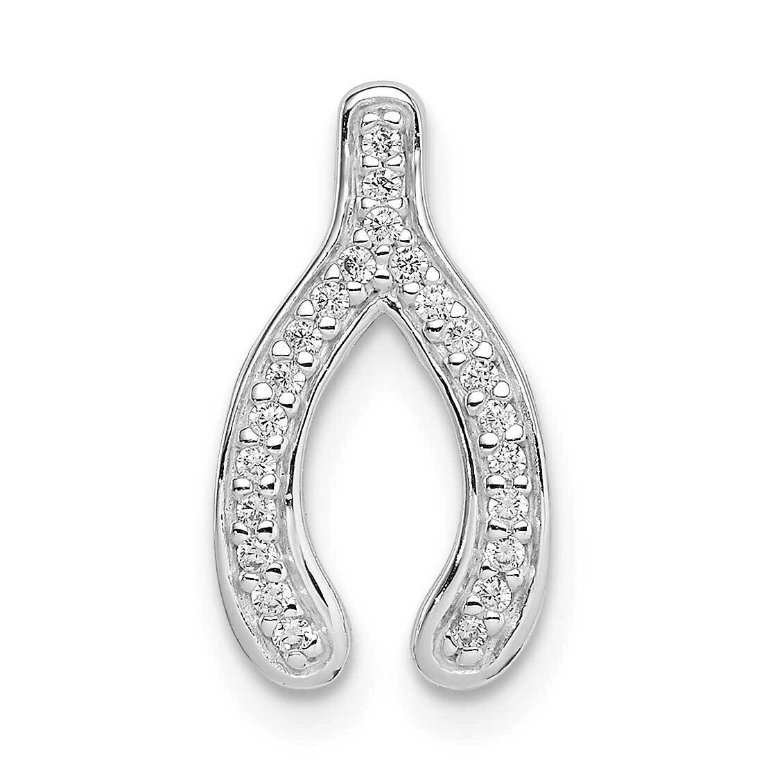 Wishbone Slide Sterling Silver Rhodium Plated CZ Diamond QP5359, MPN: QP5359, 886774078649