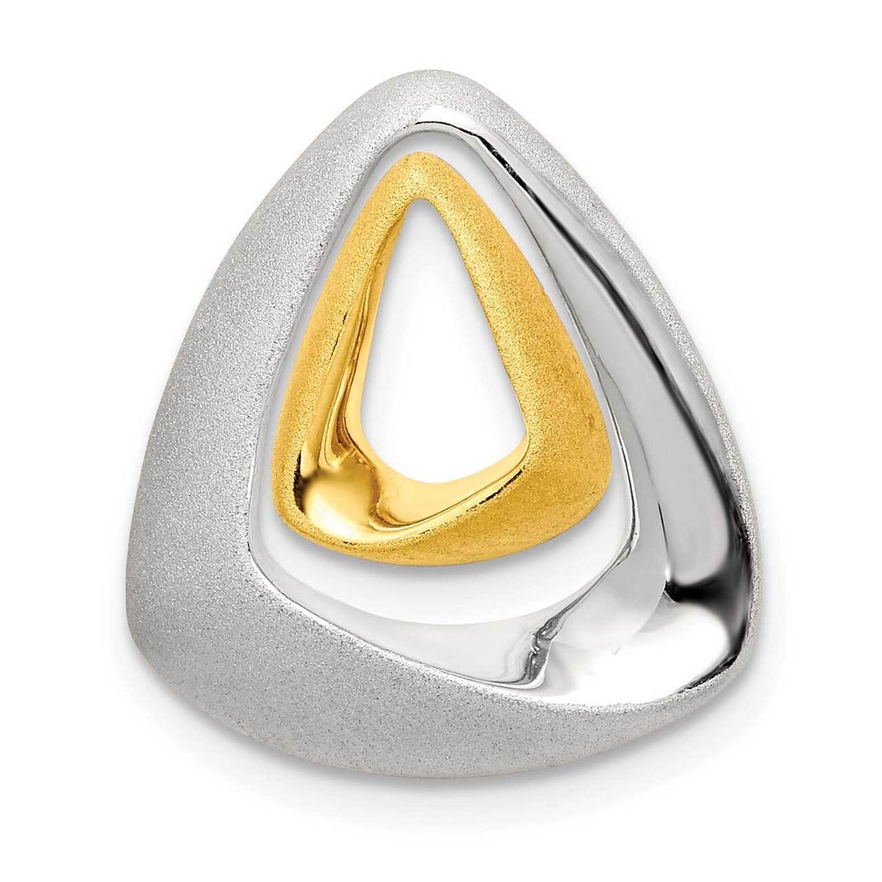 Satin/Polished Triangle Slide Sterling Silver Gold-plated QP5387, MPN: QP5387, 886774094441
