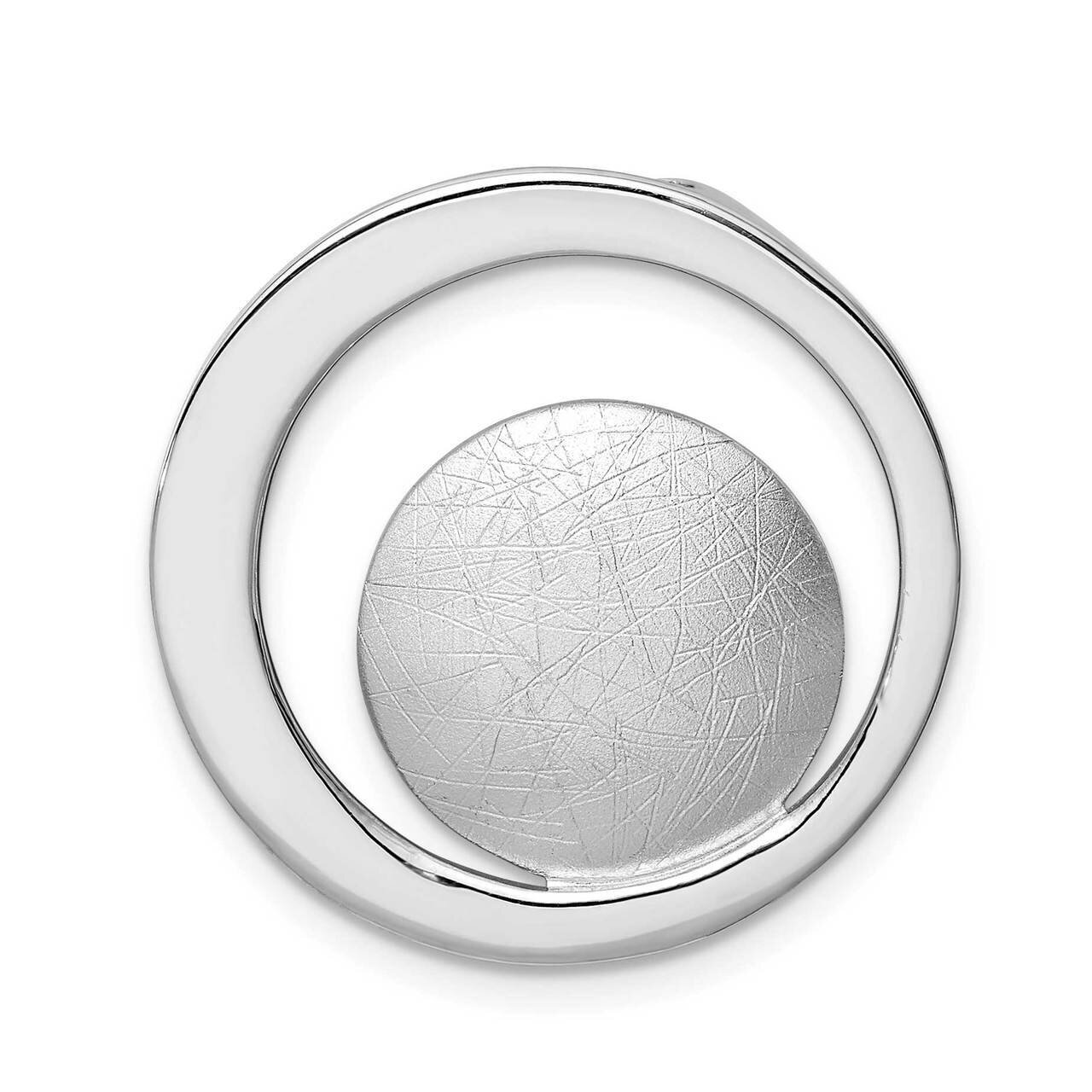 Polished and Brushed Circle Slide Sterling Silver Rhodium-plated QP5395, MPN: QP5395, 886774024424