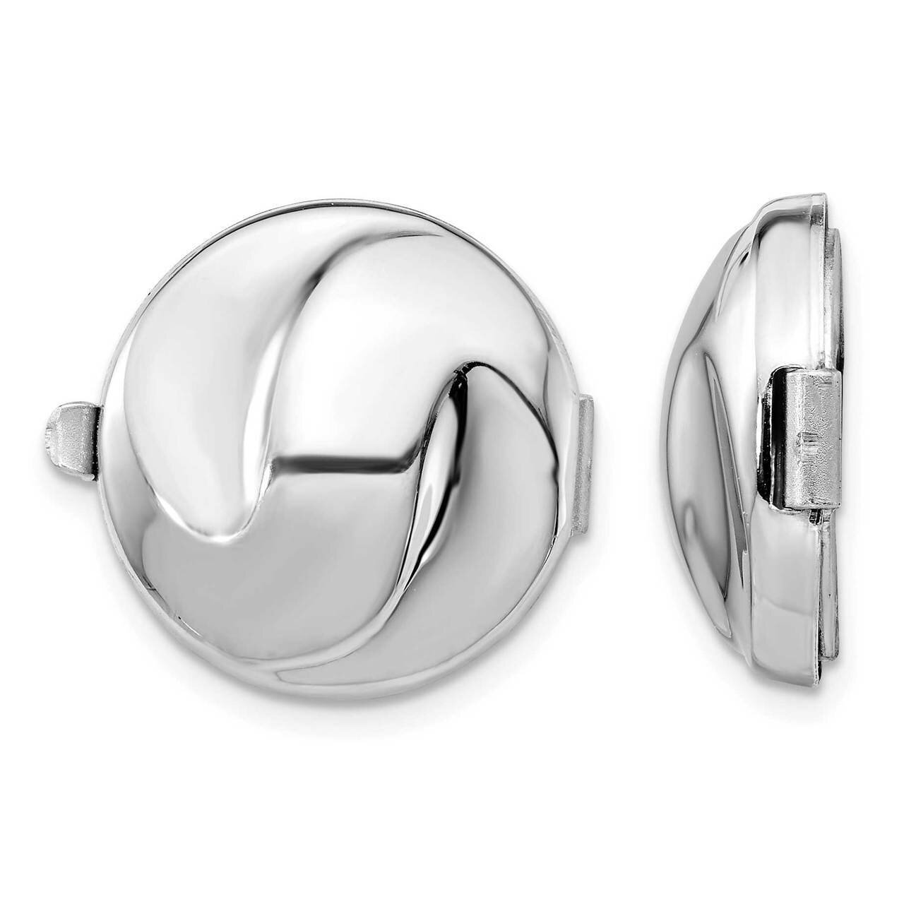 Set/2 Swirl Design Button Covers Sterling Silver Rhodium-plated QQ617