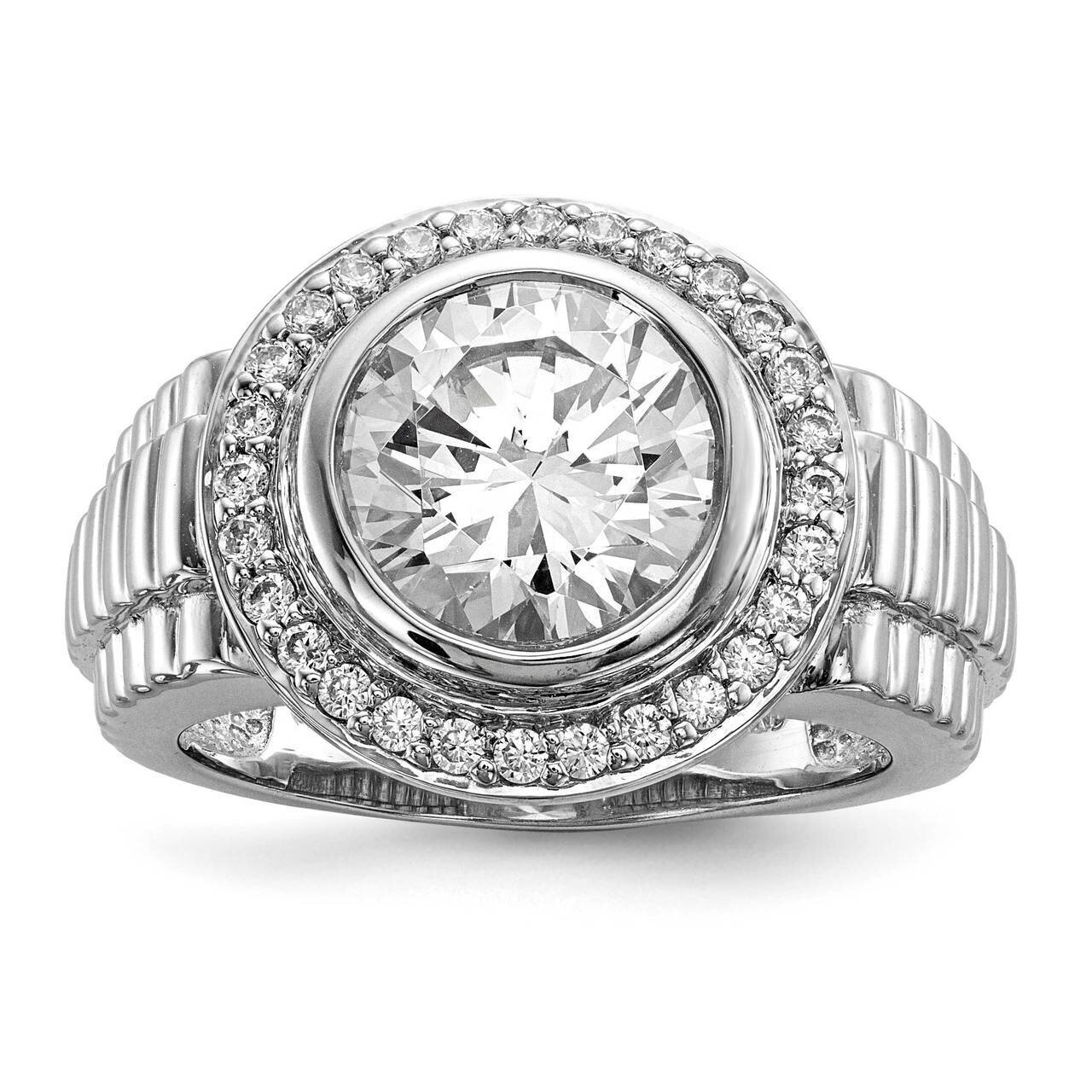 Mens CZ Diamond Ring Sterling Silver Rhodium-plated QR6778, MPN: QR6778, 191101480263