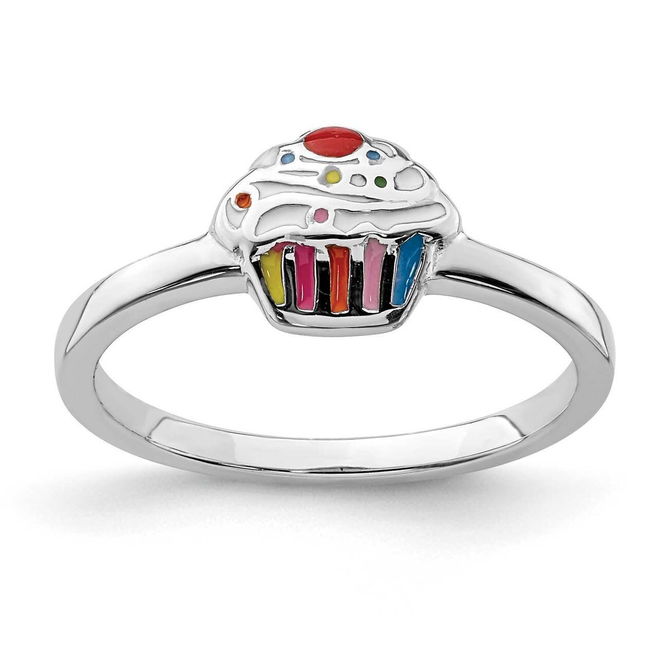Childs Enameled Cupcake Ring Sterling Silver Rhodium-plated QR6801, MPN: QR6801, 886774035826