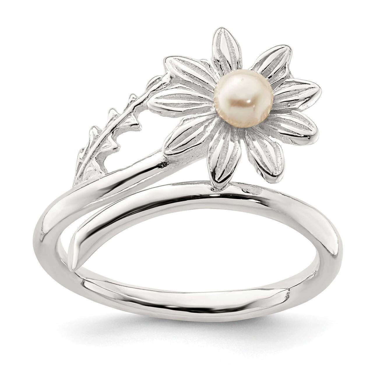 Freshwater Cultured Pearl Flower Ring Sterling Silver QR6871, MPN: QR6871, 883957961415
