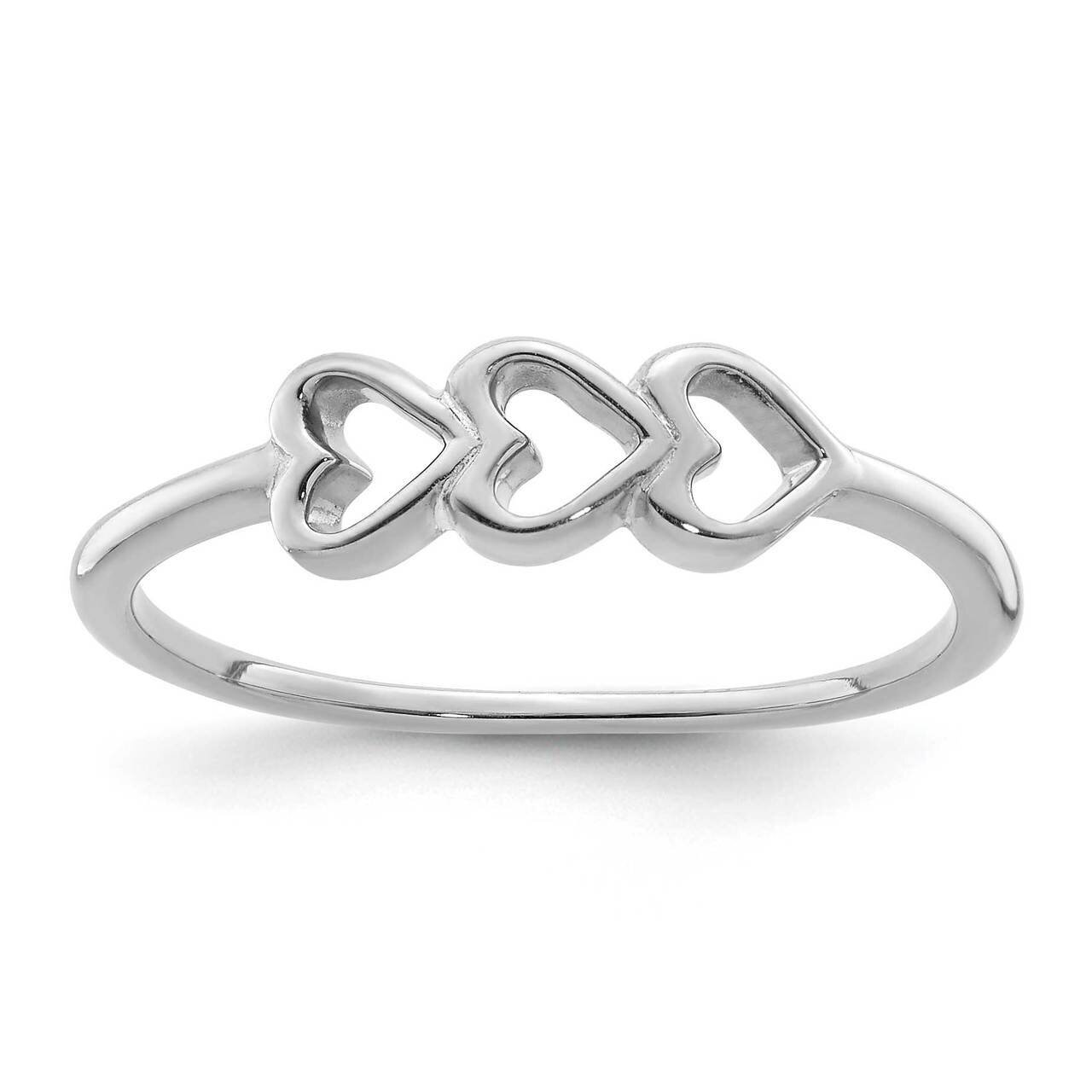 Hearts Ring Sterling Silver Rhodium Plated QR6879, MPN: QR6879, 886774012605