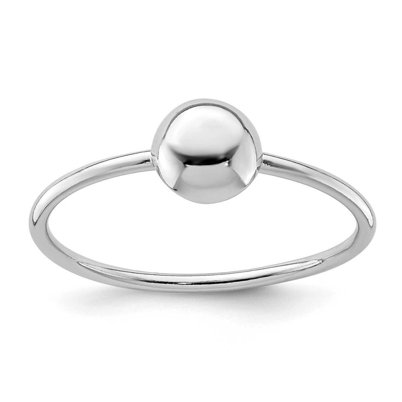Polished Bead Ring Sterling Silver Rhodium-plated QR6890, MPN: QR6890, 883957923611