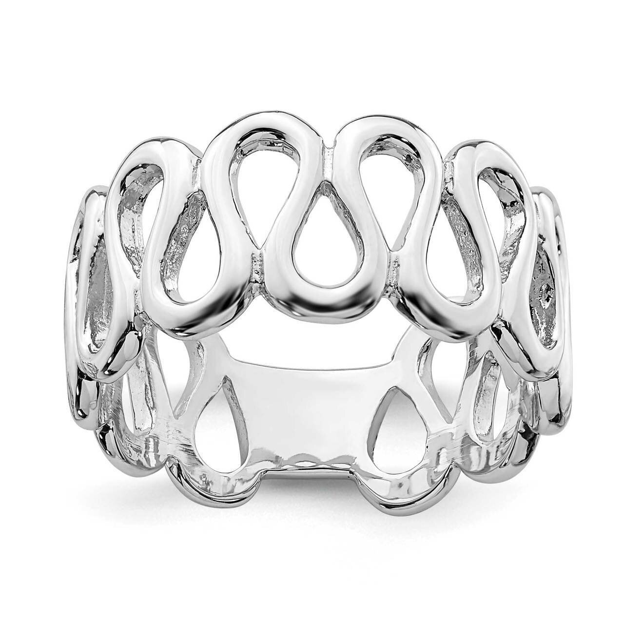 Fancy Swirls Band Sterling Silver Rhodium-plated QR6898, MPN: QR6898, 886774108711