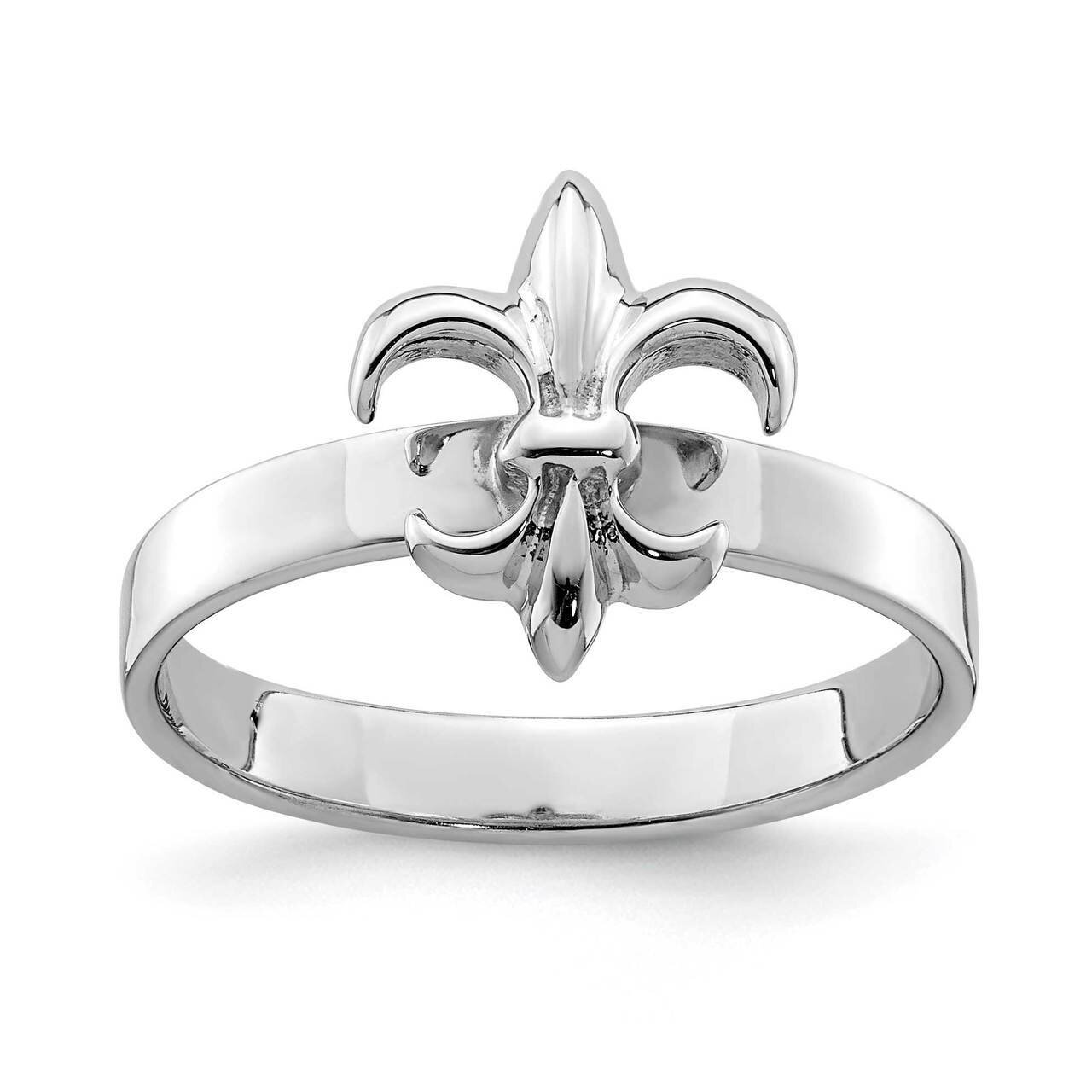 3mm Fleur De Lis Ring Sterling Silver Rhodium-plated QR6903, MPN: QR6903, 883957781433