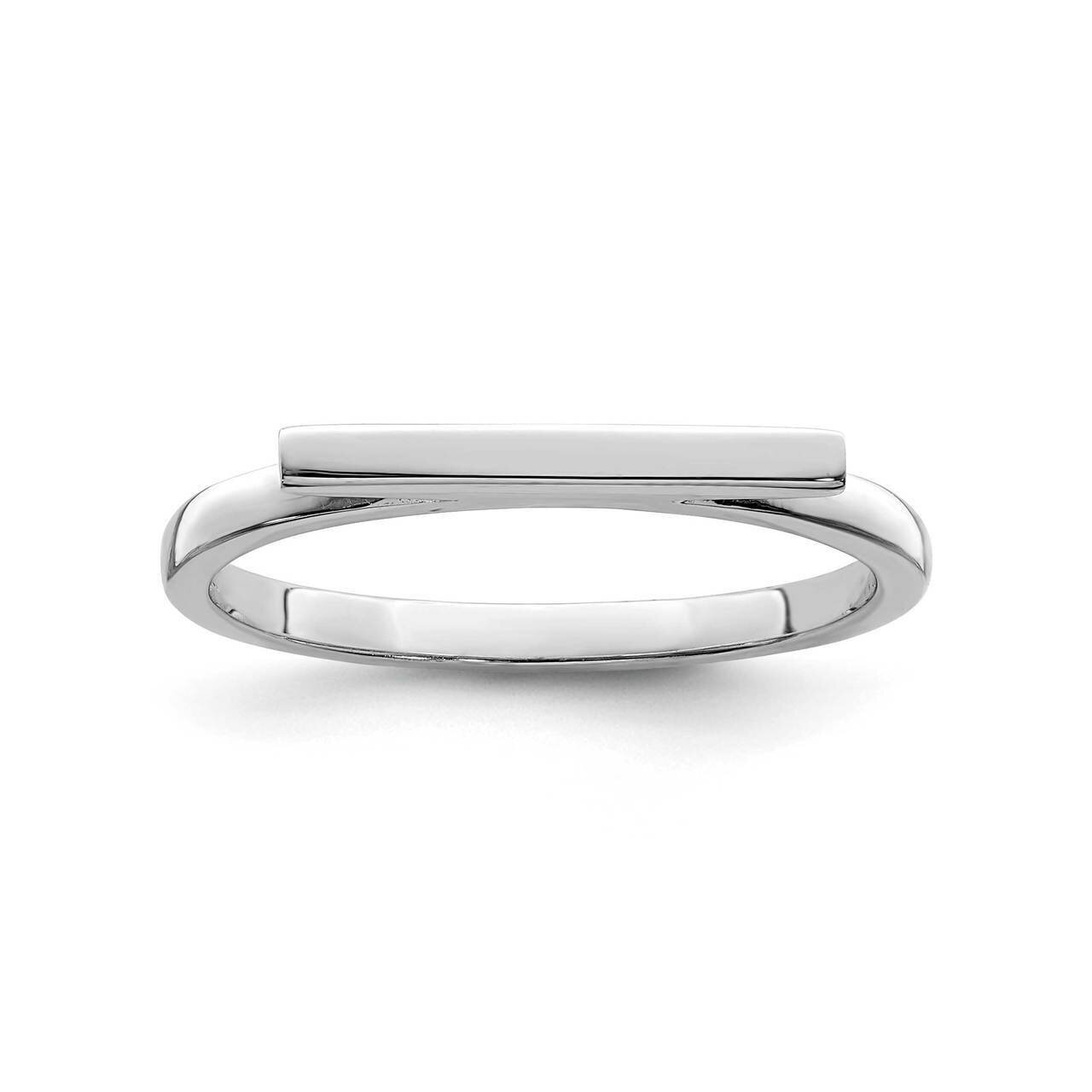Polished Bar Ring Sterling Silver Rhodium-plated QR6914, MPN: QR6914, 883957966175