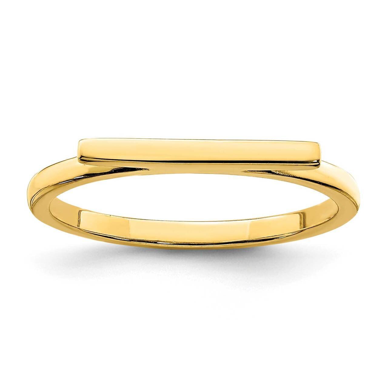 Polished Bar Ring Sterling Silver Gold-tone QR6916, MPN: QR6916, 883957769400