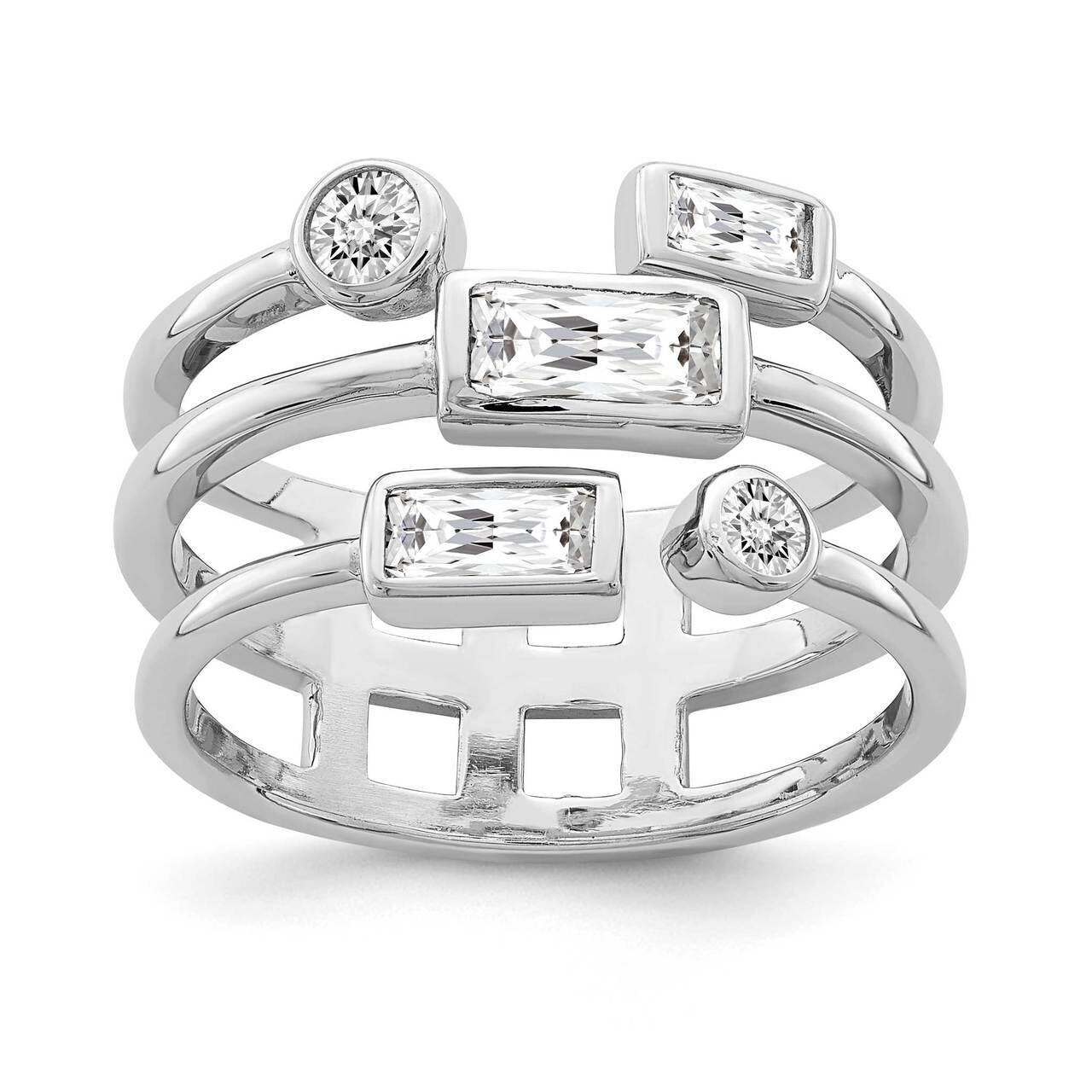 Ring Sterling Silver Rhodium Plated CZ Diamond QR6963, MPN: QR6963, 883957994642