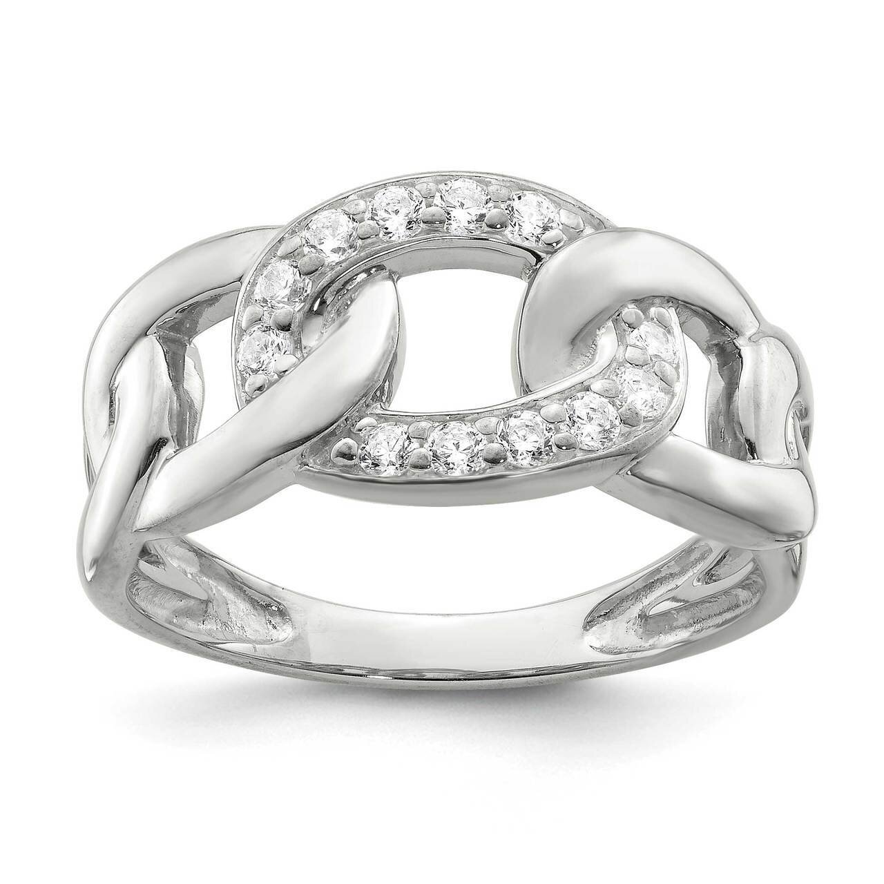 Link Ring Sterling Silver CZ Diamond QR6965