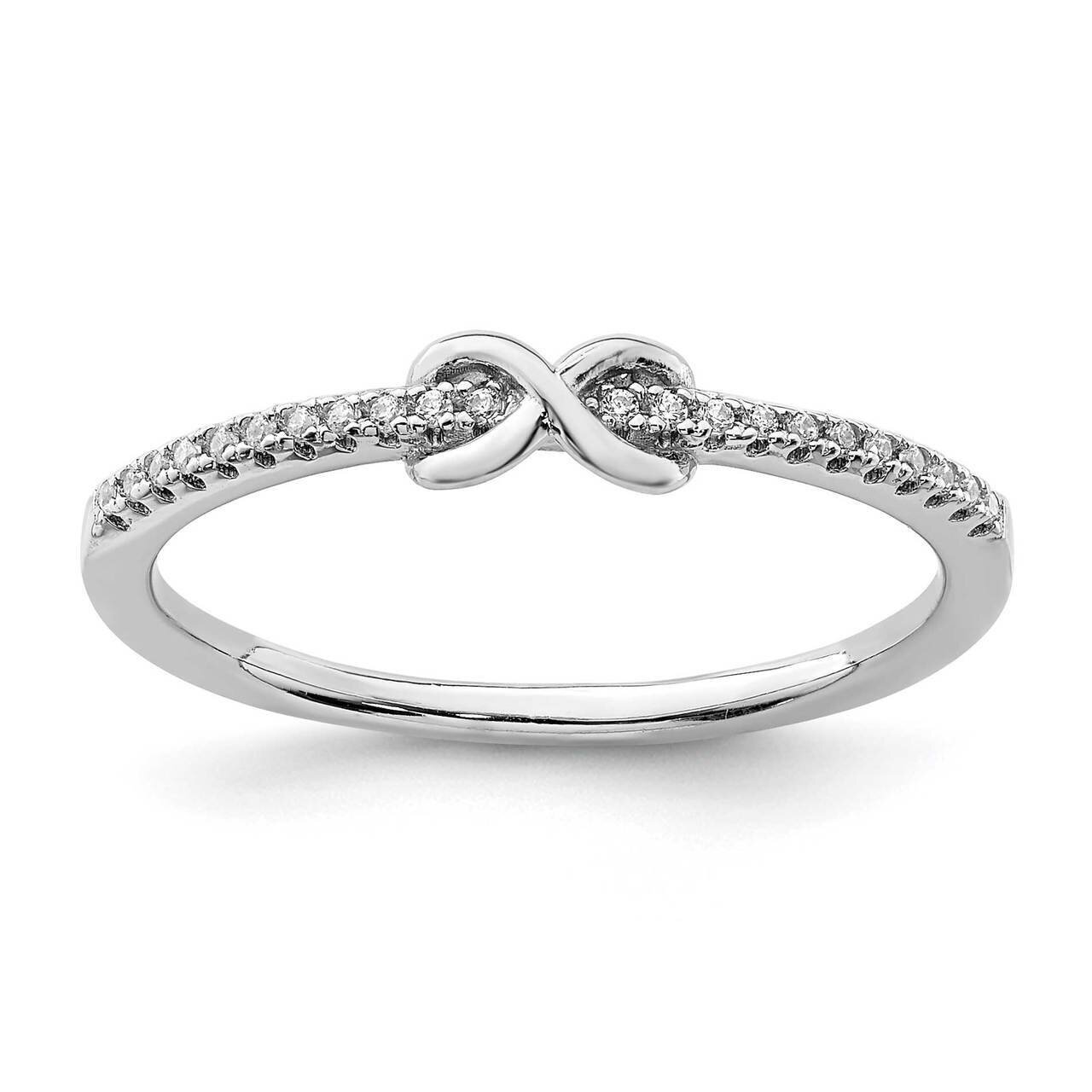 Infinity Ring Sterling Silver Rhodium-plated CZ Diamond QR6985