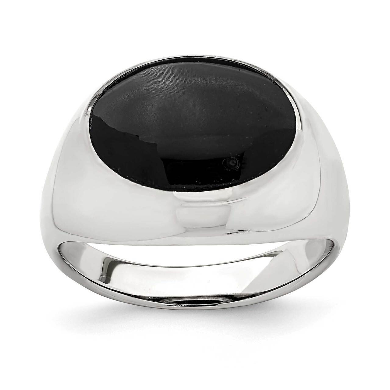 Black Onyx Ring Sterling Silver Polished QR6987, MPN: QR6987, 886774092904