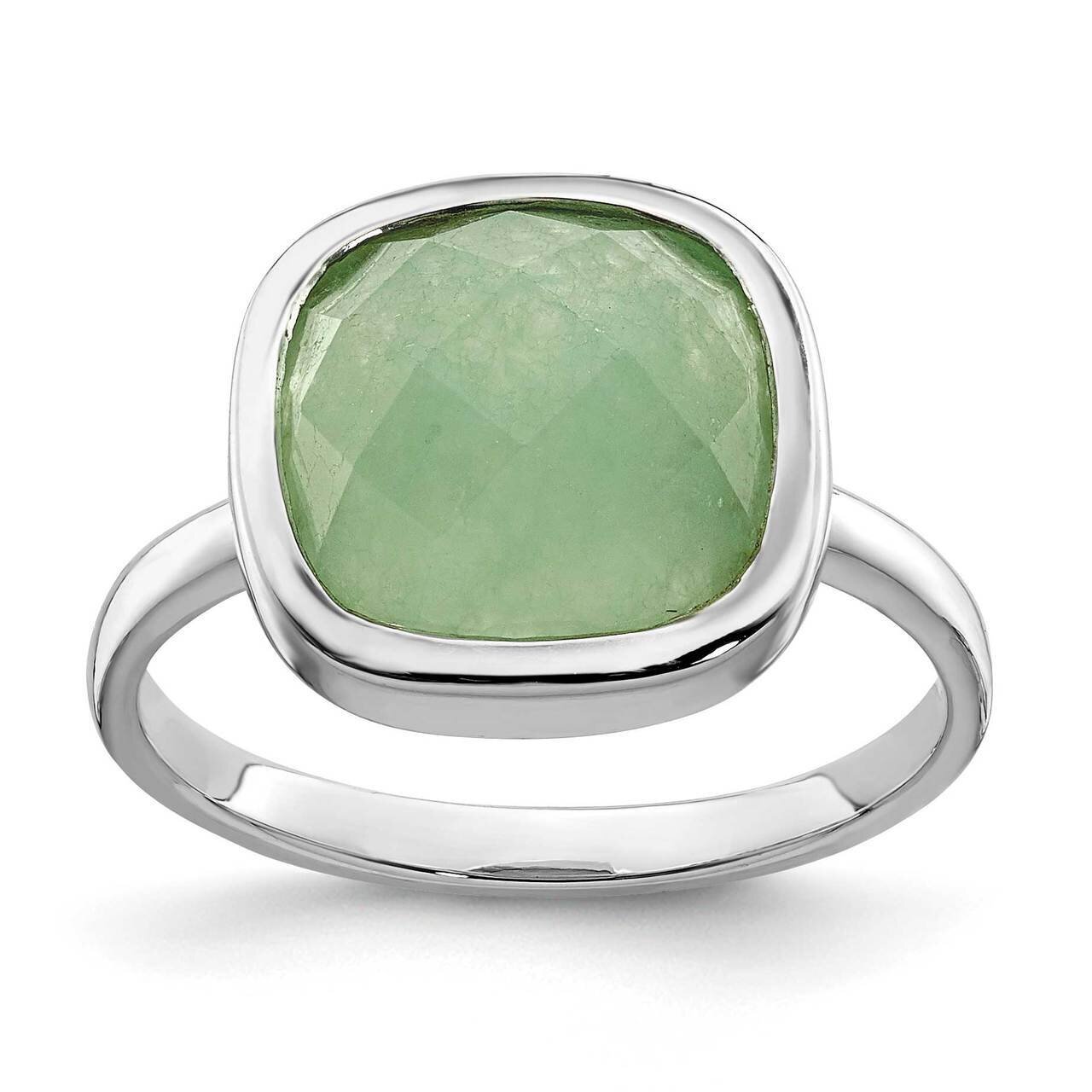 Green CZ Diamond Ring Sterling Silver Rhodium Plated QR6996, MPN: QR6996, 886774012858