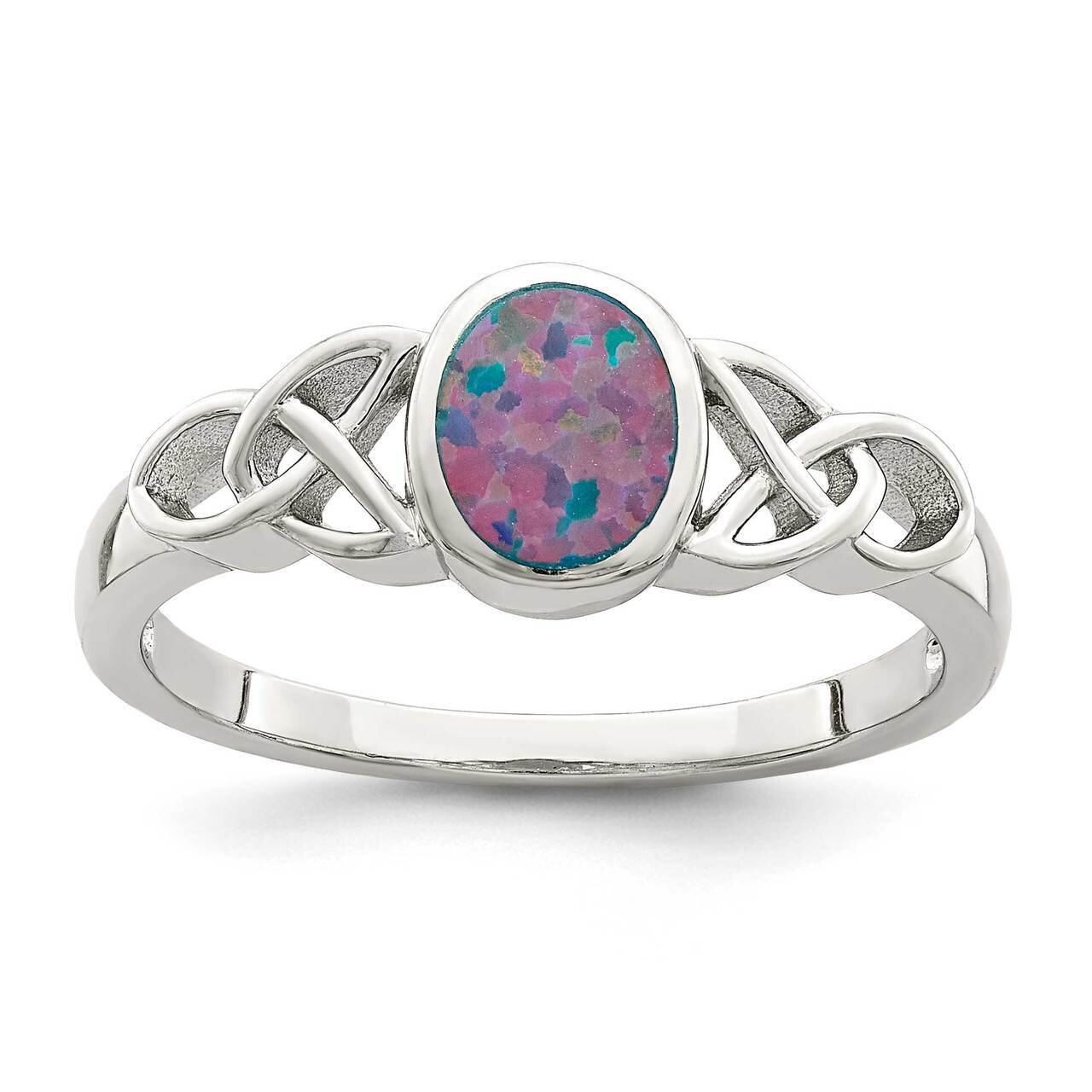 Created Opal Ring Sterling Silver QR6998