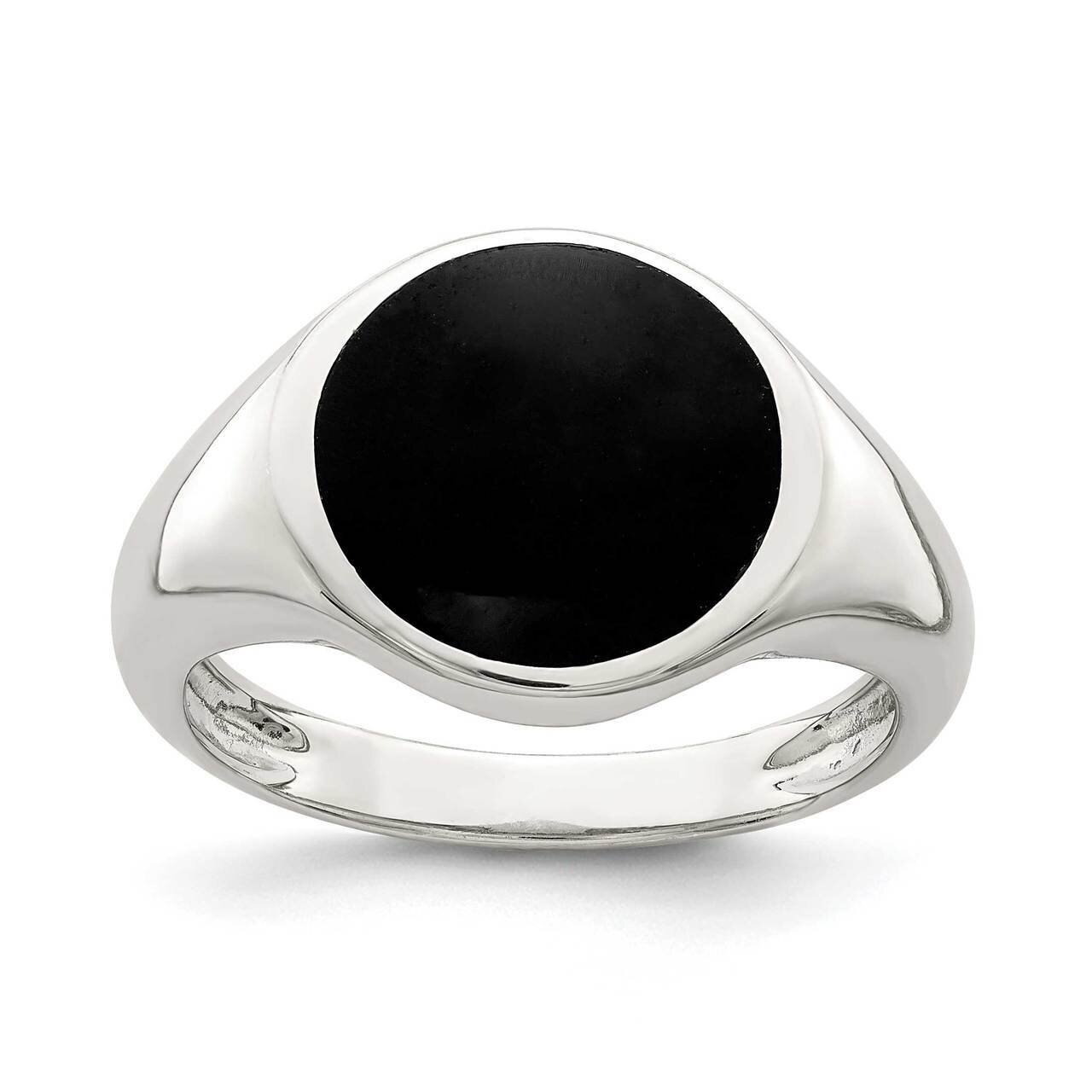 Onyx Inlay Ring Sterling Silver QR7005
