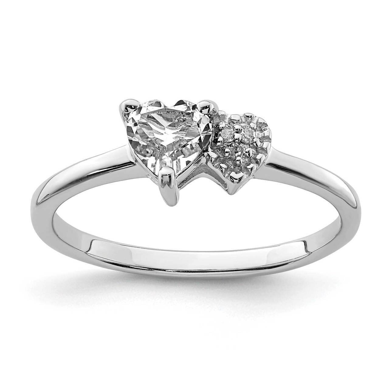 White Topaz and Diamond Ring Sterling Silver Polished QR7063APR, MPN: QR7063APR, 883957745206