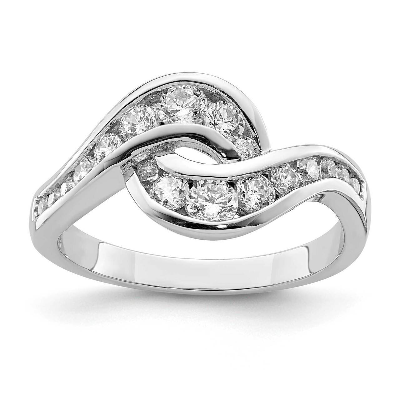 Fancy CZ Diamond Ring Sterling Silver Rhodium-plated QR7120, MPN: QR7120,