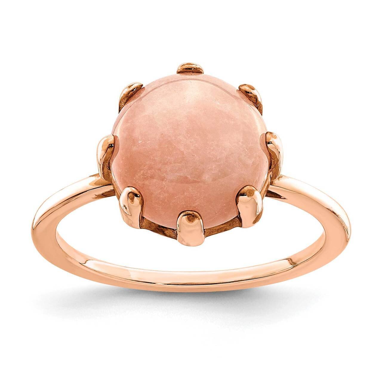 Pink Chalcedon Stone Ring Sterling Silver Rose-tone QR7126, MPN: QR7126, 886774012926