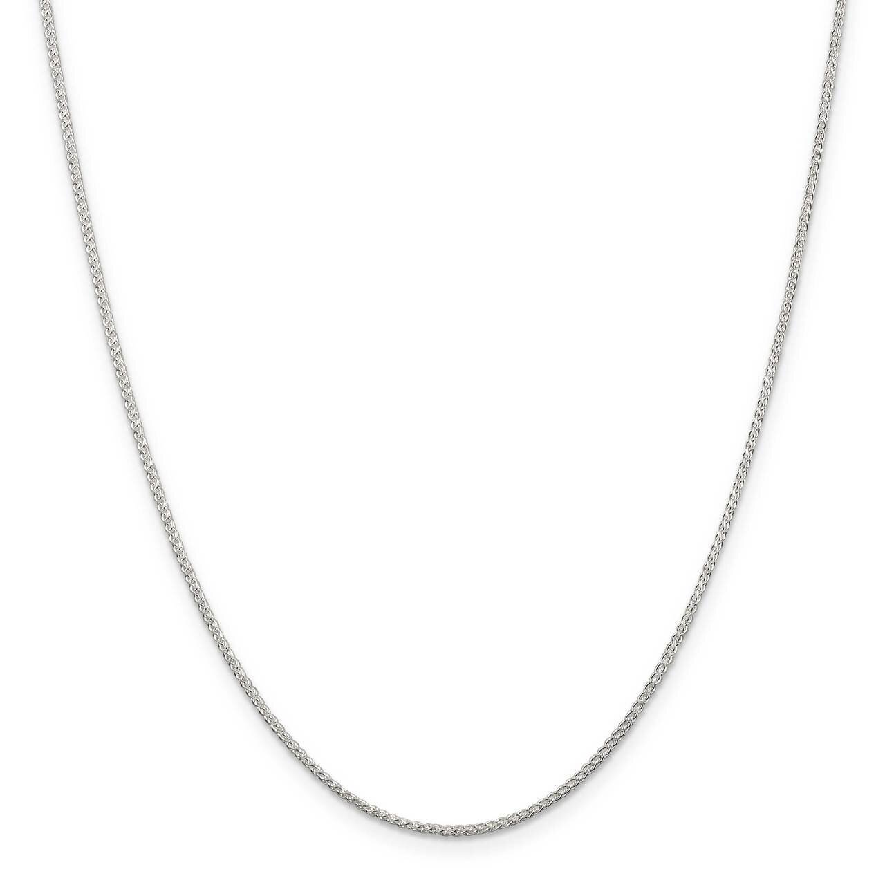 1.25mm Round Spiga Necklace Sterling Silver Rhodium Plated QSP030R, MPN: QSP030R, 191101783302