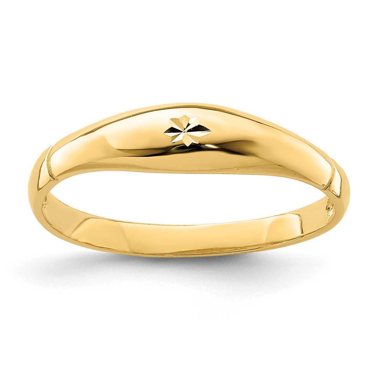Band Ring 14k Gold Diamond-cut R657