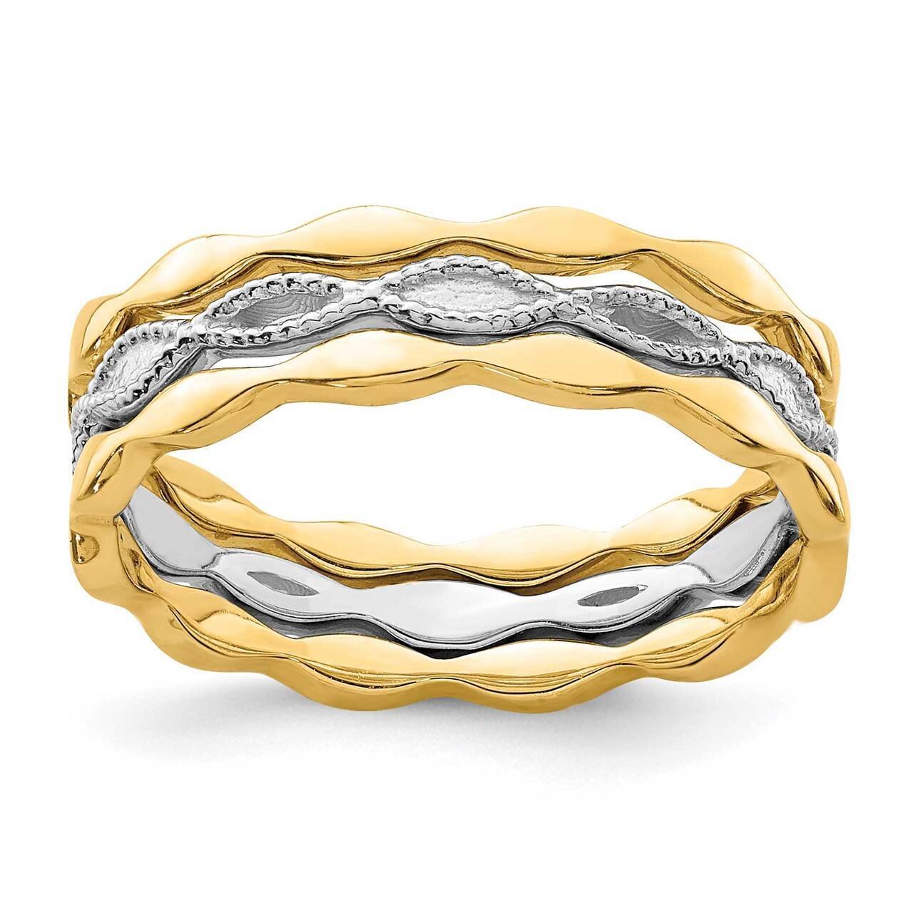 White Gold Set of 3 Stackable Rings 14k Gold R658, MPN: R658, 883957831985