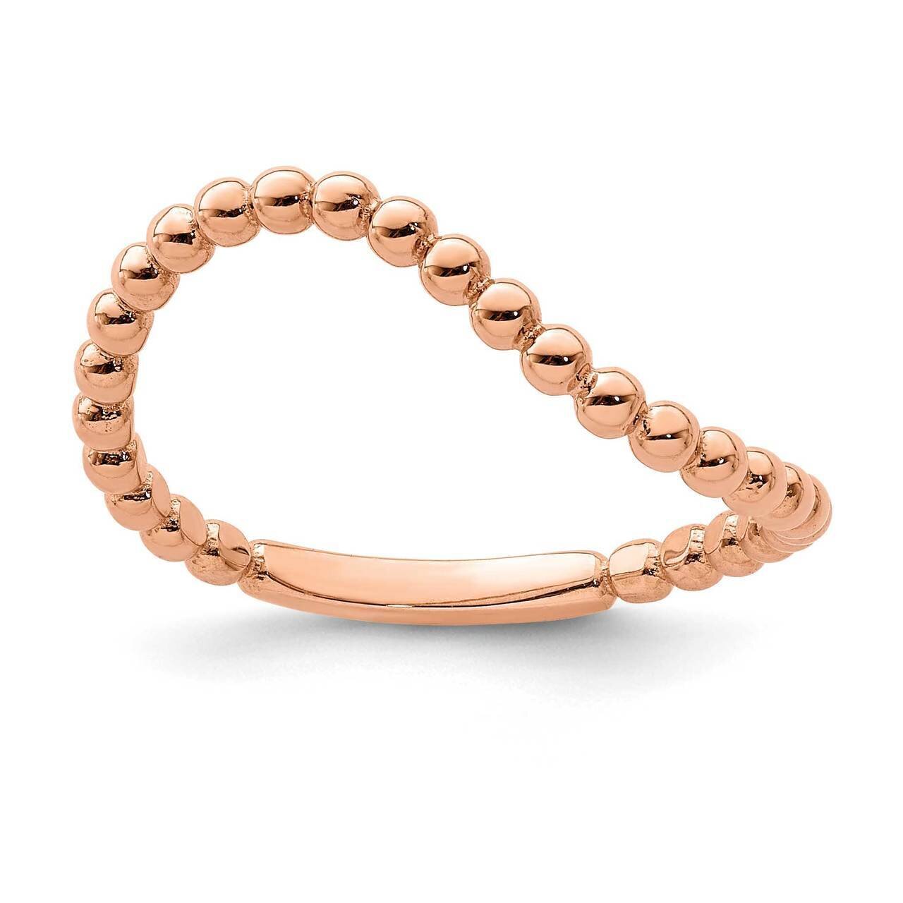 Beaded Waved Ring 14k Rose Gold R670R, MPN: R670R, 883957968667