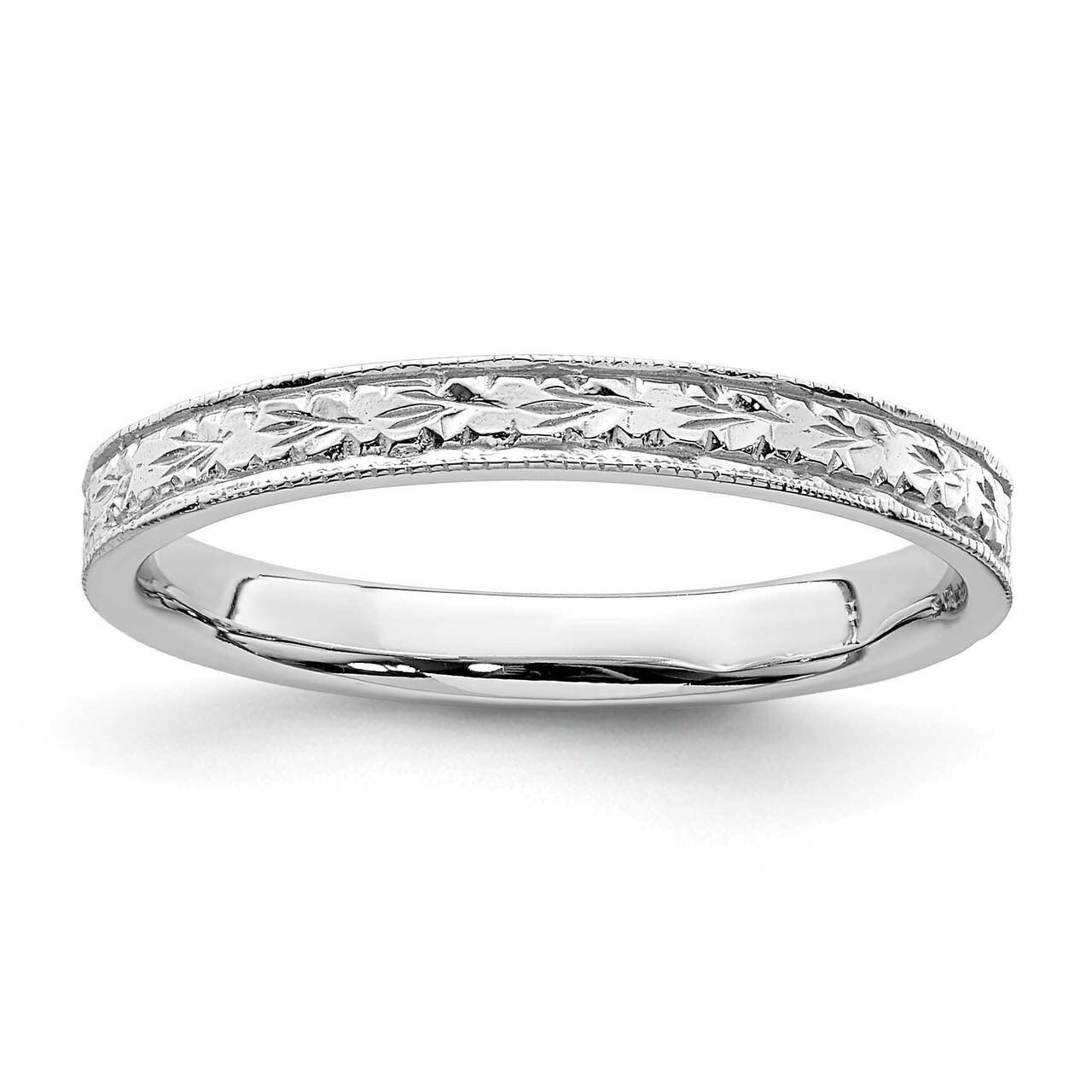 Floral Band 14k White Gold Polished R672W