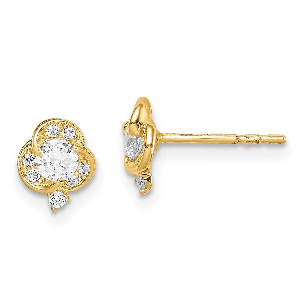 Flower Post Earrings 14k Gold CZ Diamond SE2876 by Madi K, MPN: SE2876, 191101901911