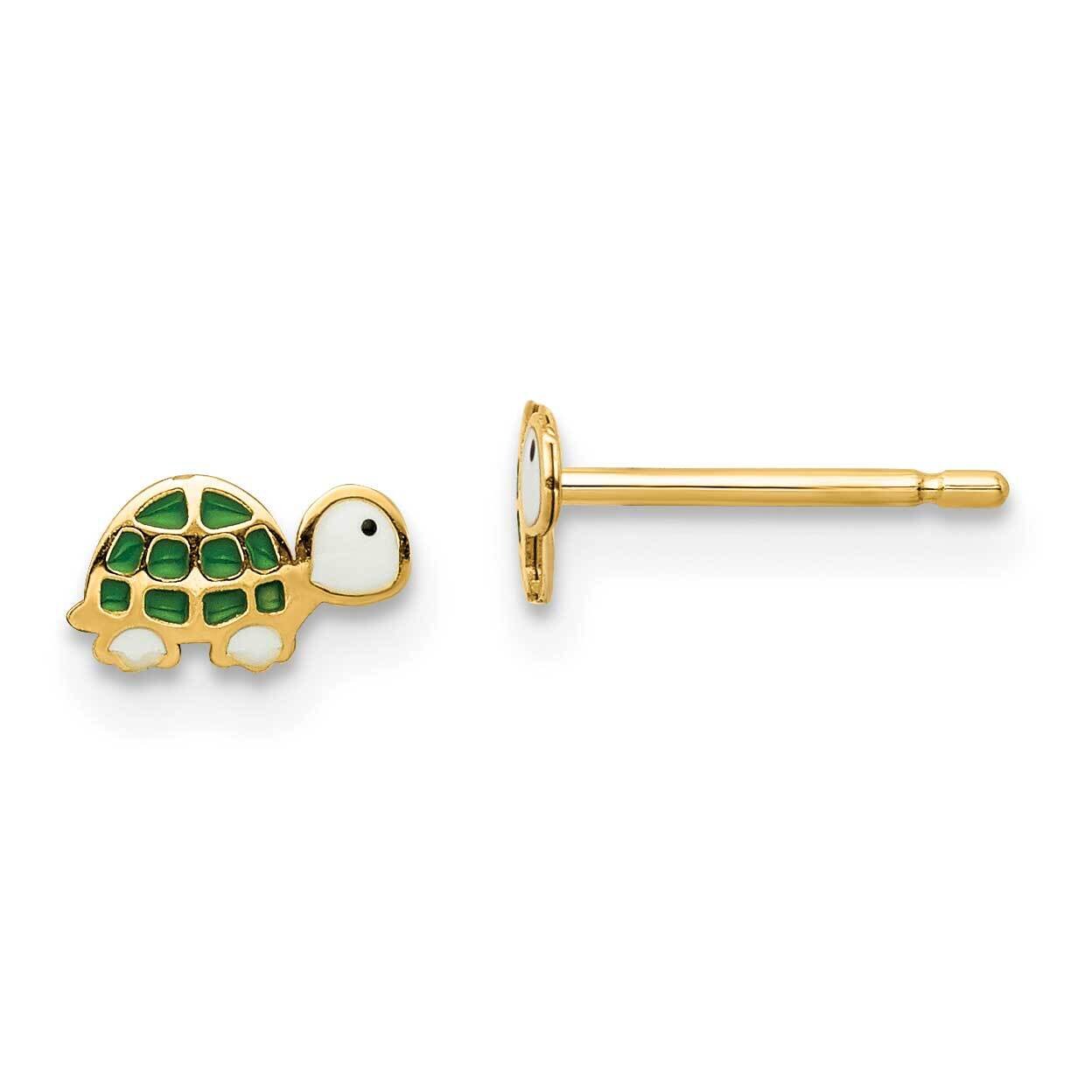 Enamel Turtle Post Earrings 14k Gold SE2882 by Madi K, MPN: SE2882, 191101902956