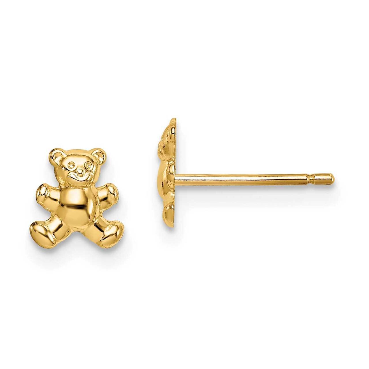 Teddy Bear Post Earrings 14k Gold SE2896 by Madi K, MPN: SE2896, 191101980749