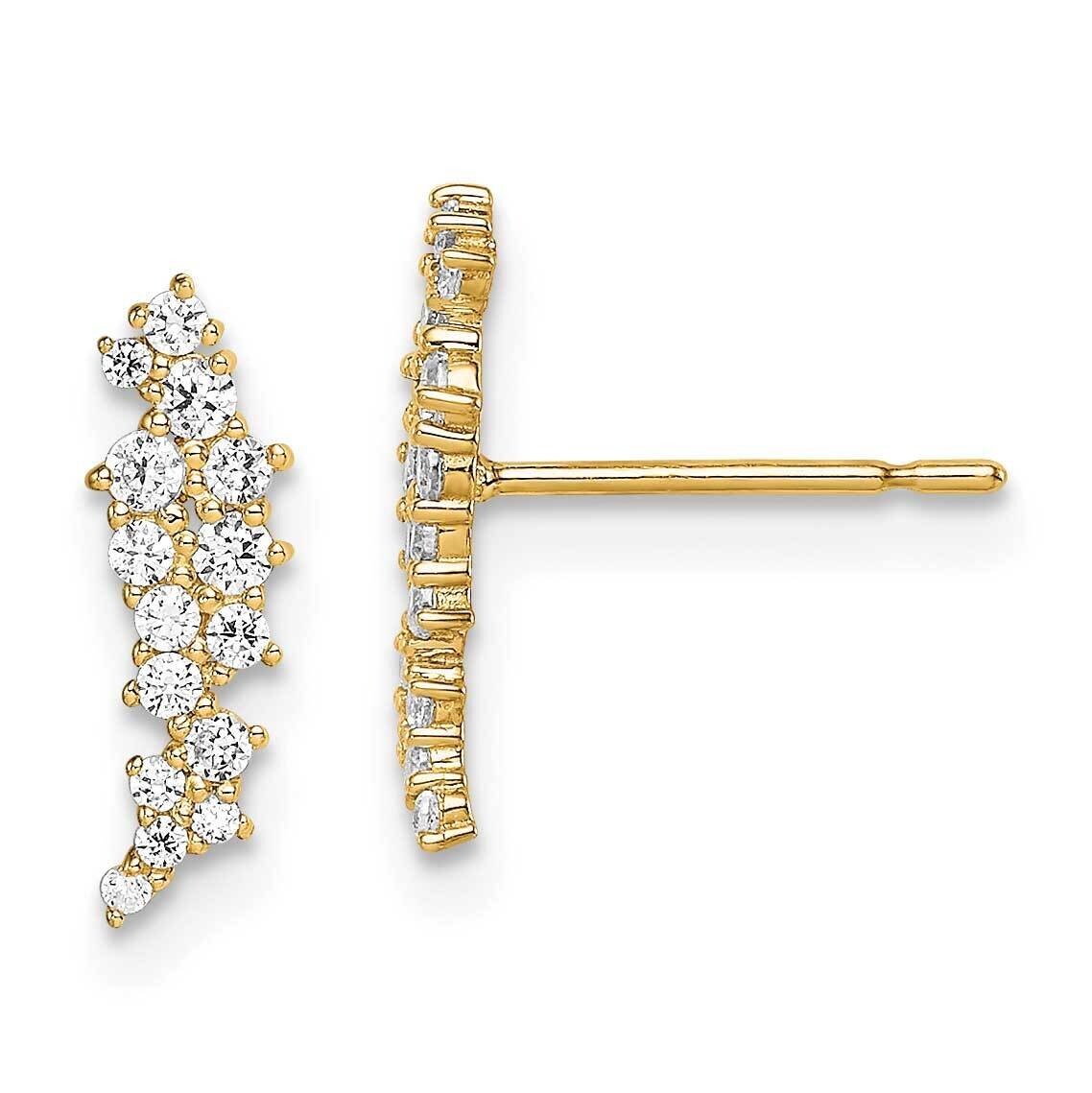 Cluster Post Earrings 14k Gold CZ Diamond SE2908 by Madi K, MPN: SE2908, 191101902055