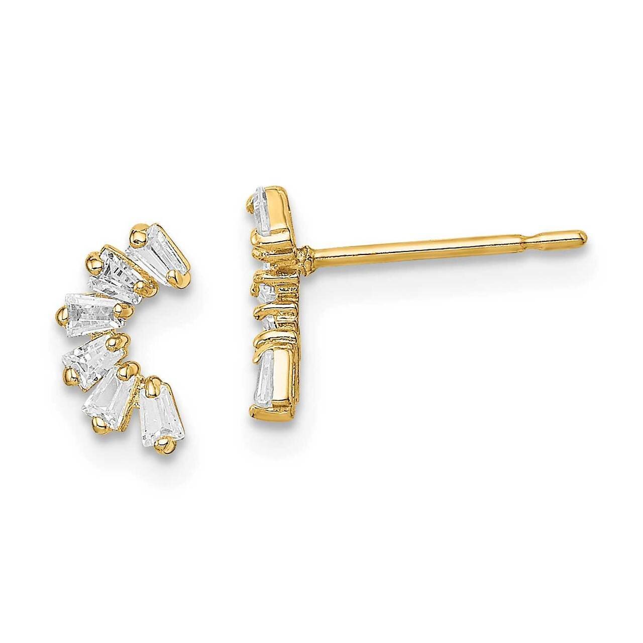 Arch Post Earrings 14k Gold CZ Diamond SE2912 by Madi K, MPN: SE2912, 883957834221