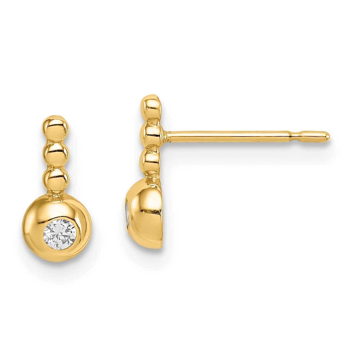 Bubble Drop Stud Earrings 14k Gold CZ Diamond SE2923 by Madi K, MPN: SE2923, 191101902178
