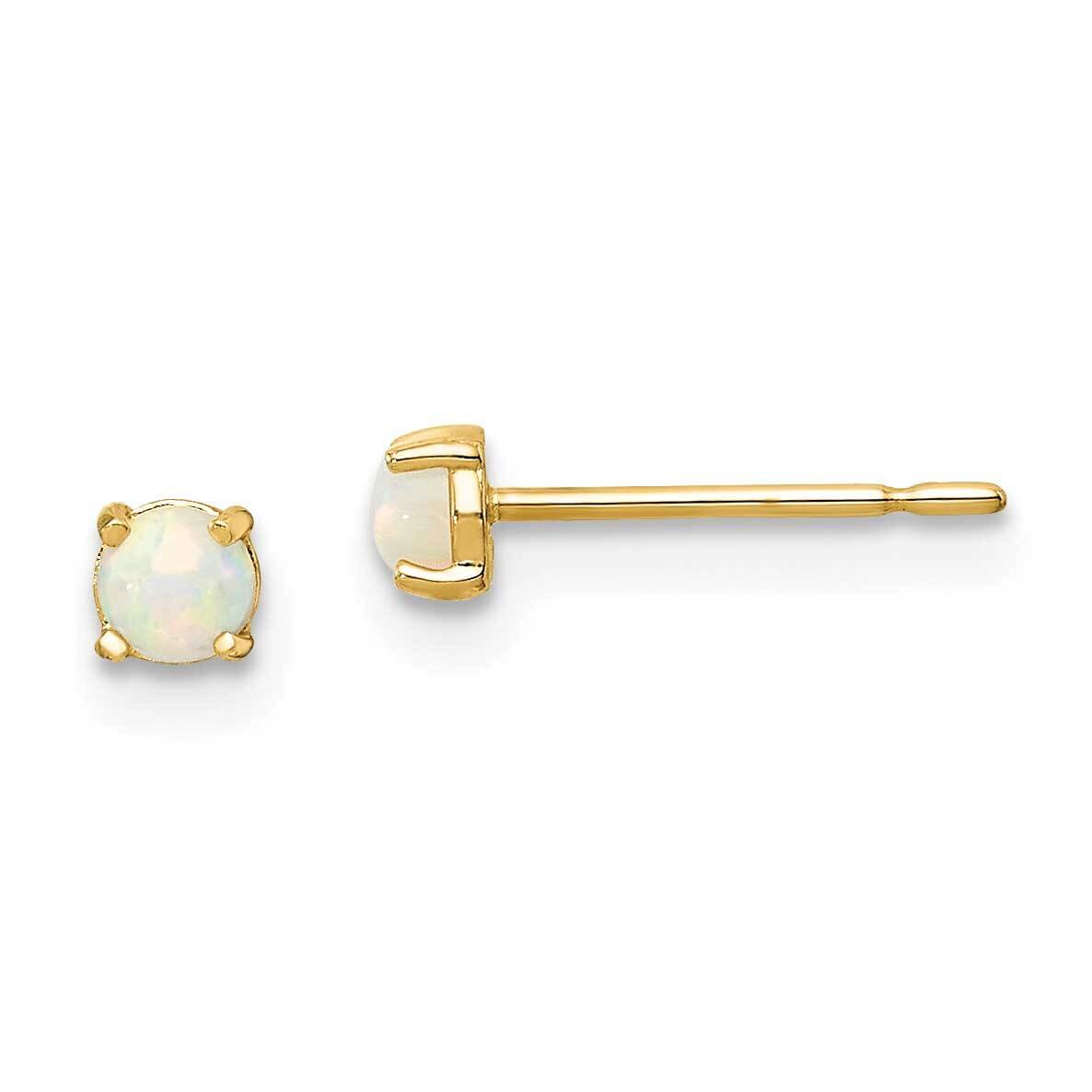 Synthetic Lab Created Opal Post Earrings 14k Gold SE2979