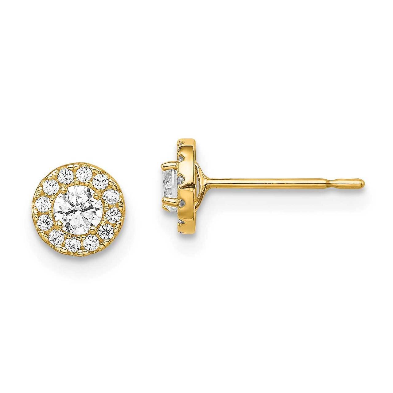 CirclePost Earrings 14k Gold CZ Diamond SE2980 by Madi K, MPN: SE2980, 886774024301