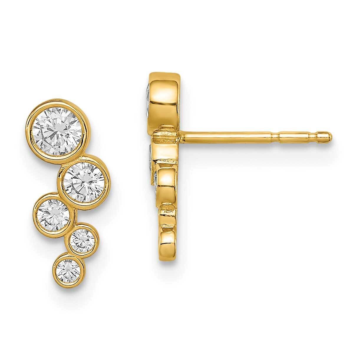 Cluster Drop Post Earrings 14k Gold CZ Diamond SE2995 by Madi K, MPN: SE2995, 191101902284