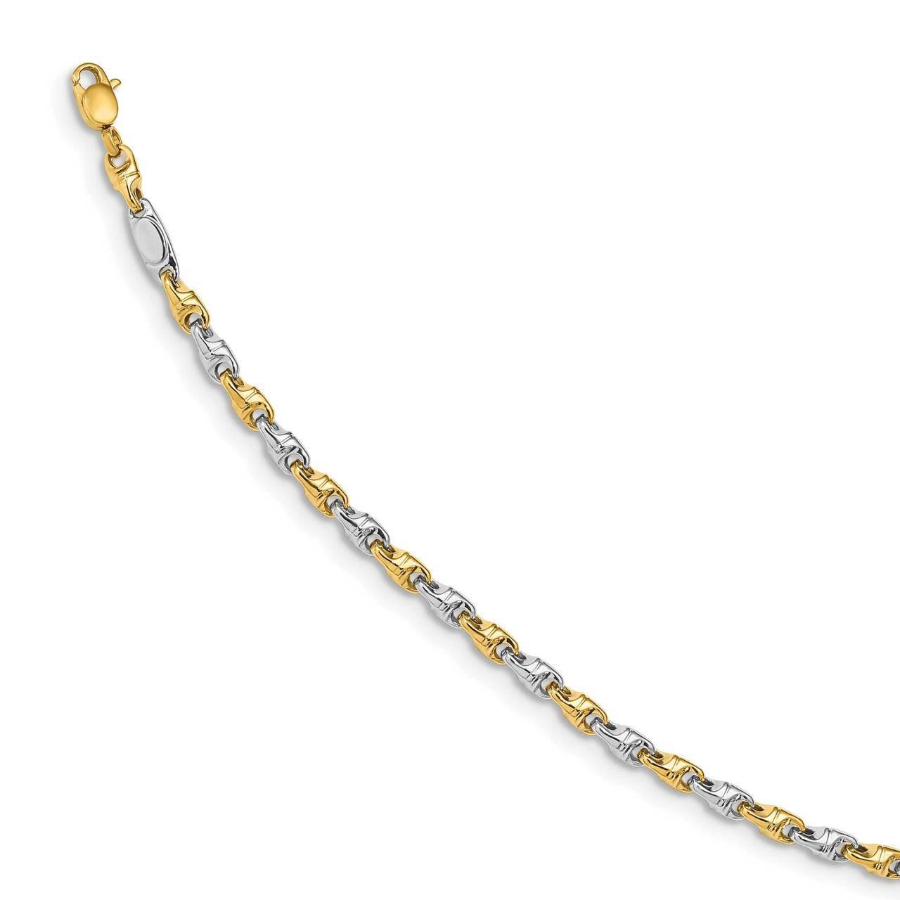 Fancy Link Bracelet 14k Two-tone Gold Polished SF2598-7.5