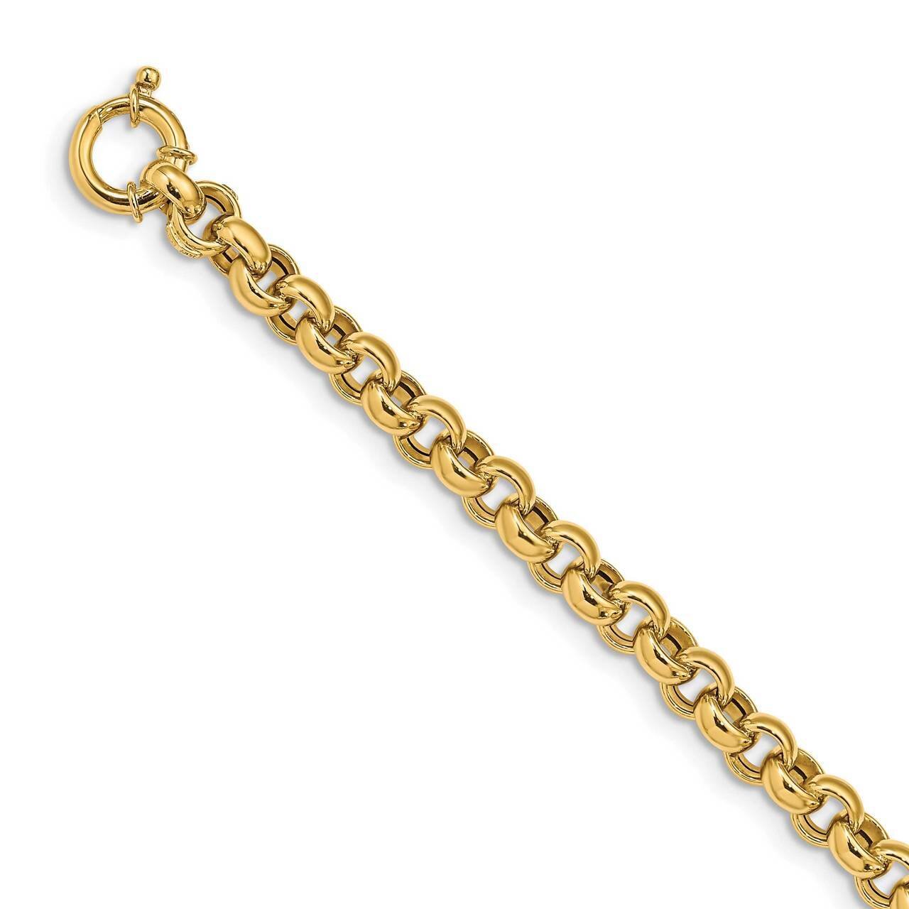 Fancy Rolo Link Bracelet 14k Gold Polished SF2606-7.5